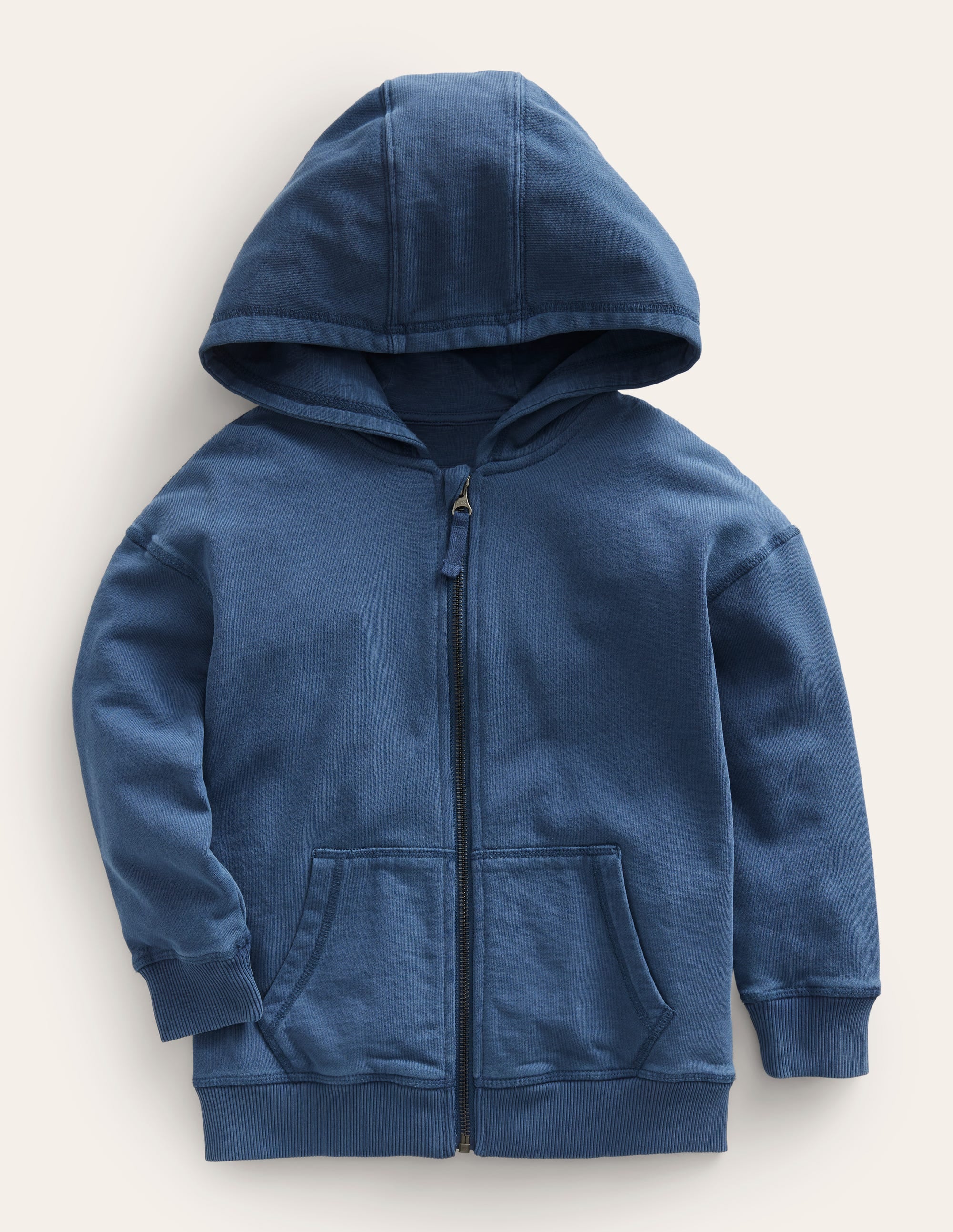 Garment Dye Zip-Though Hoodie-Robot Blue - Image 1