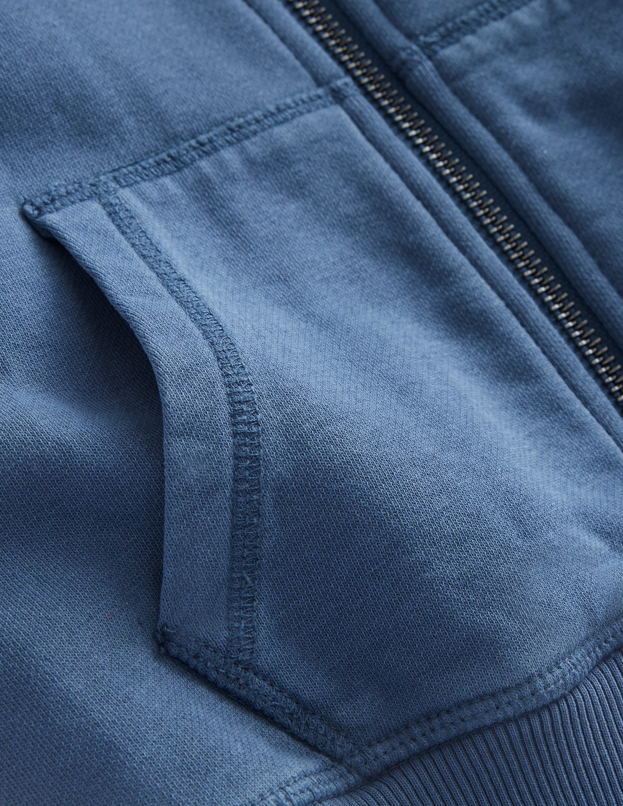 Garment Dye Zip-Though Hoodie-Robot Blue - Image 3