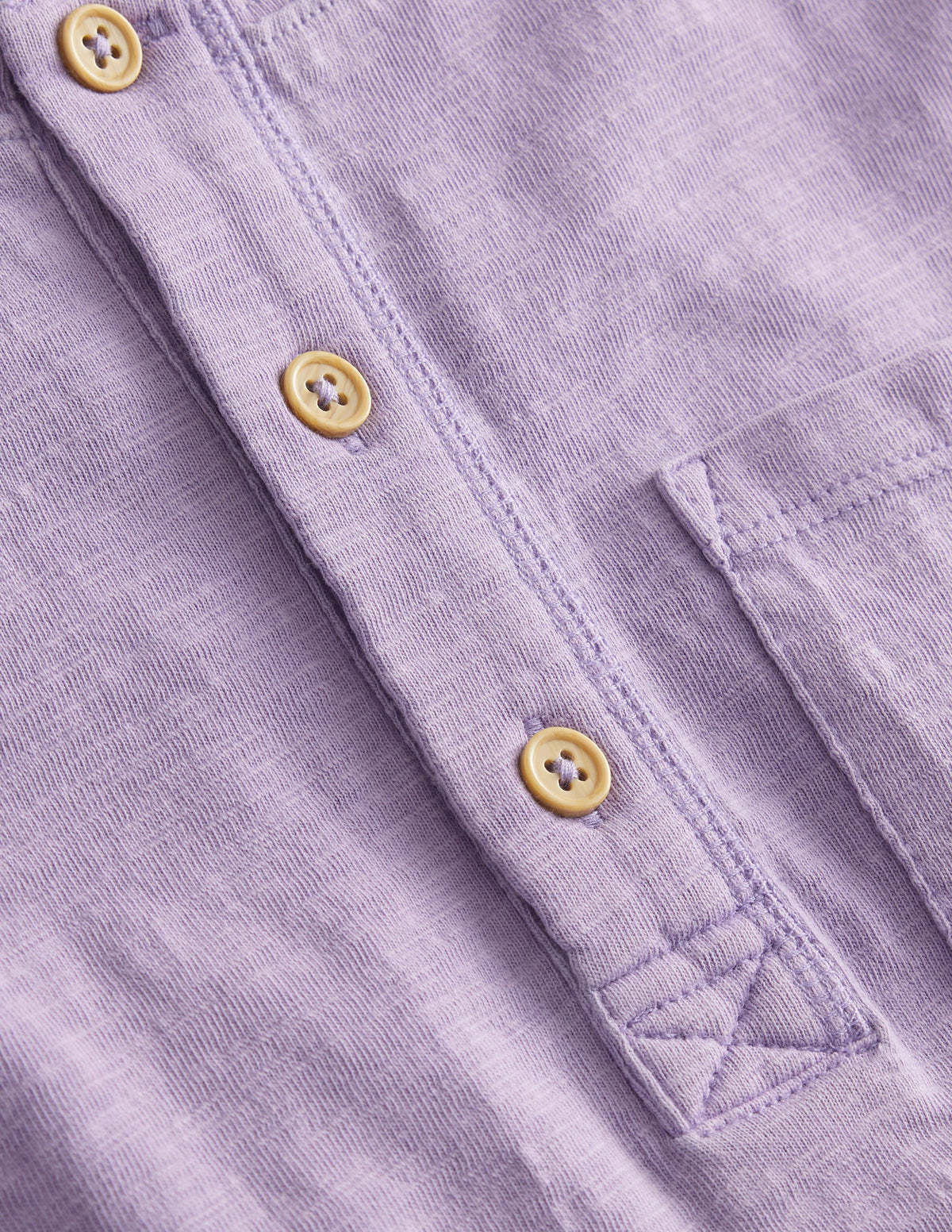 Washed Cotton Henley T-shirt-Misty Lavender-3
