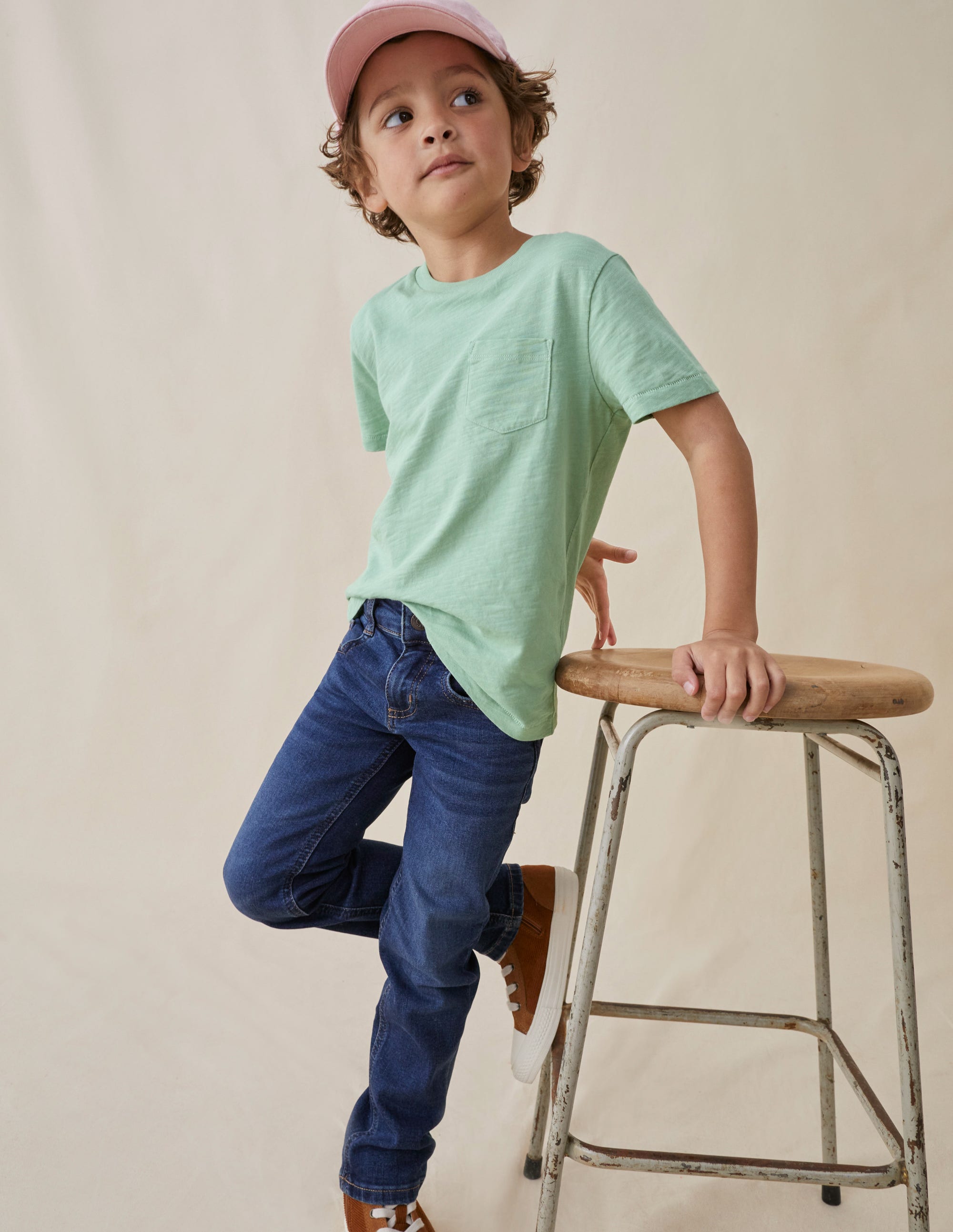 Washed Slub T-shirt-Safari Green - Image 4