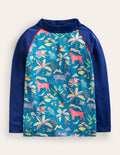 Printed Rash Vest-Island Blue Tropical Garden