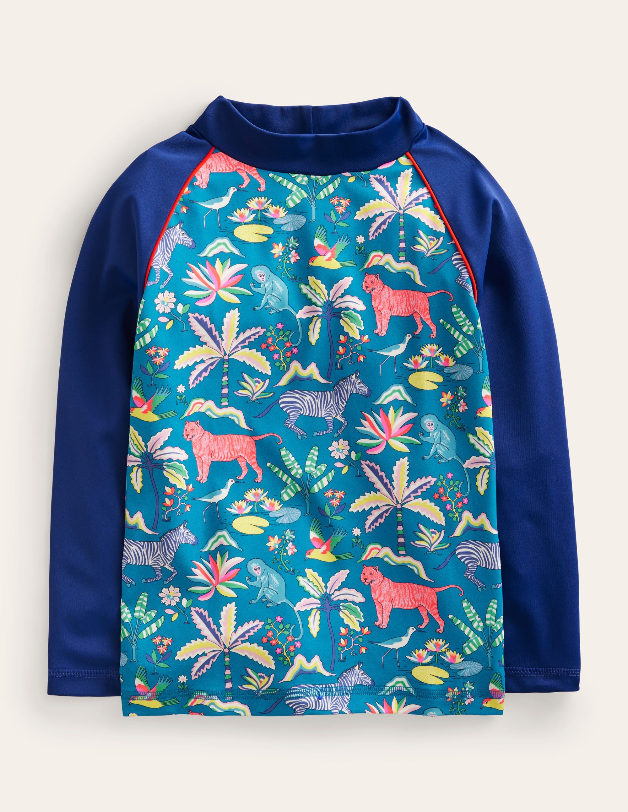 Printed Rash Vest-Island Blue Tropical Garden - Image 1
