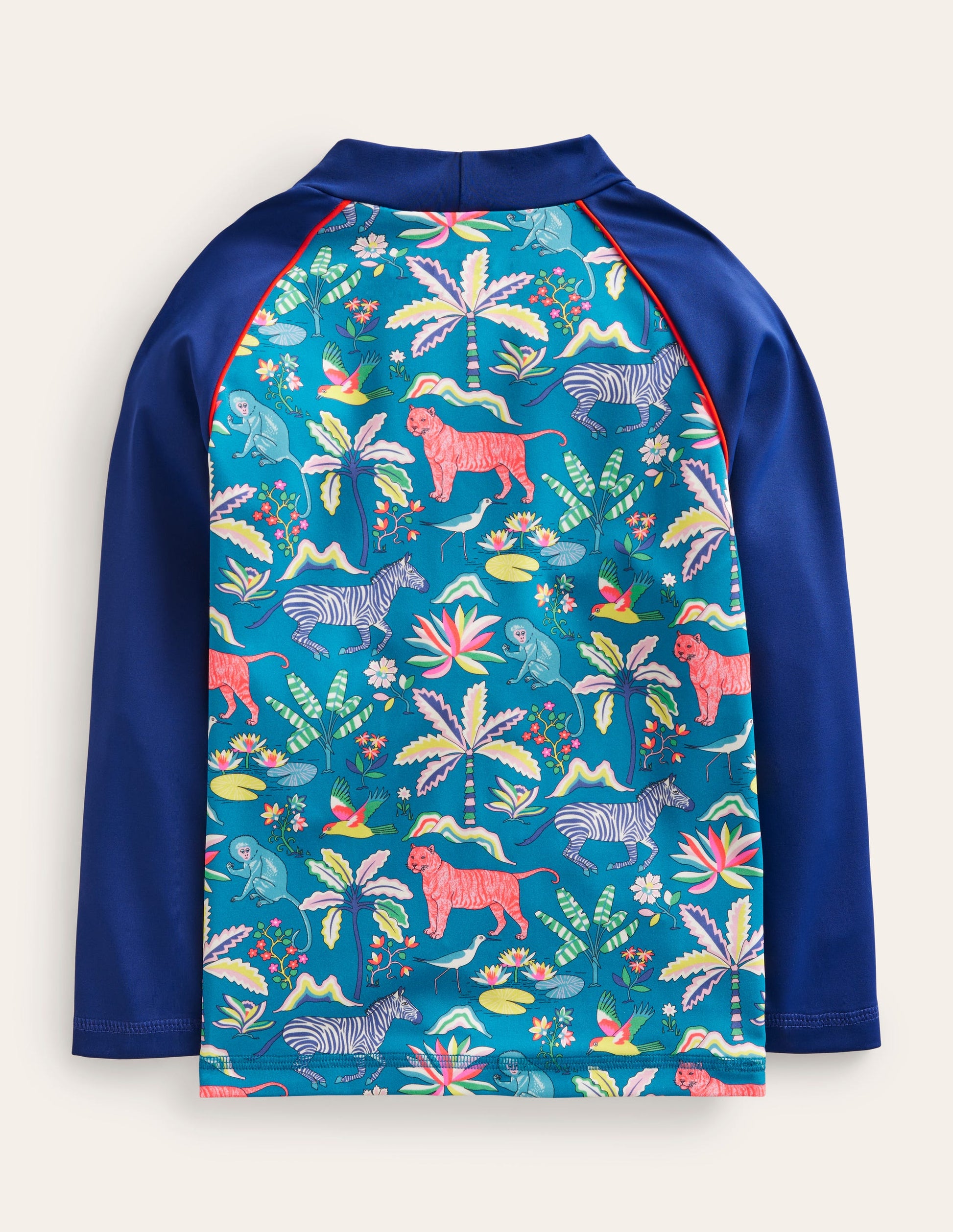 Printed Rash Vest-Island Blue Tropical Garden-2