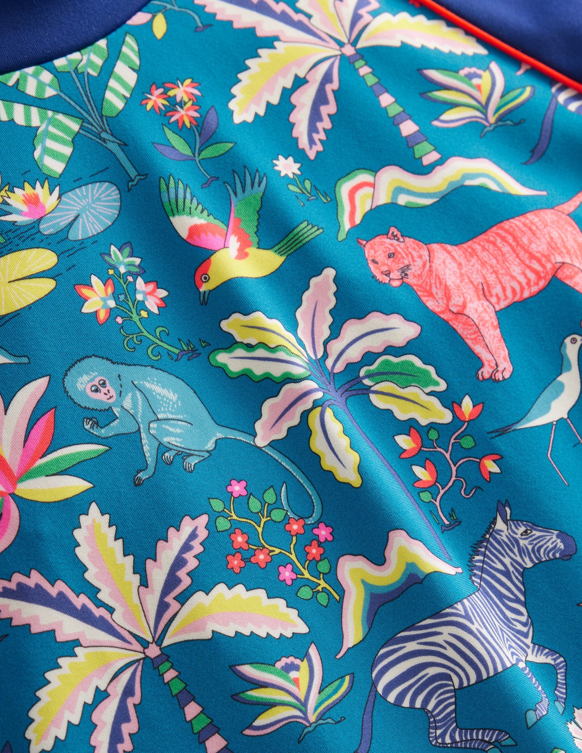 Printed Rash Vest-Island Blue Tropical Garden-3