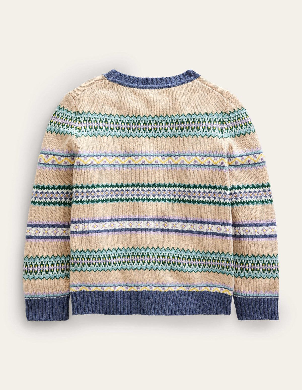 Fair Isle Stripe Crew Jumper-Soft Multi Stripe - Image 2
