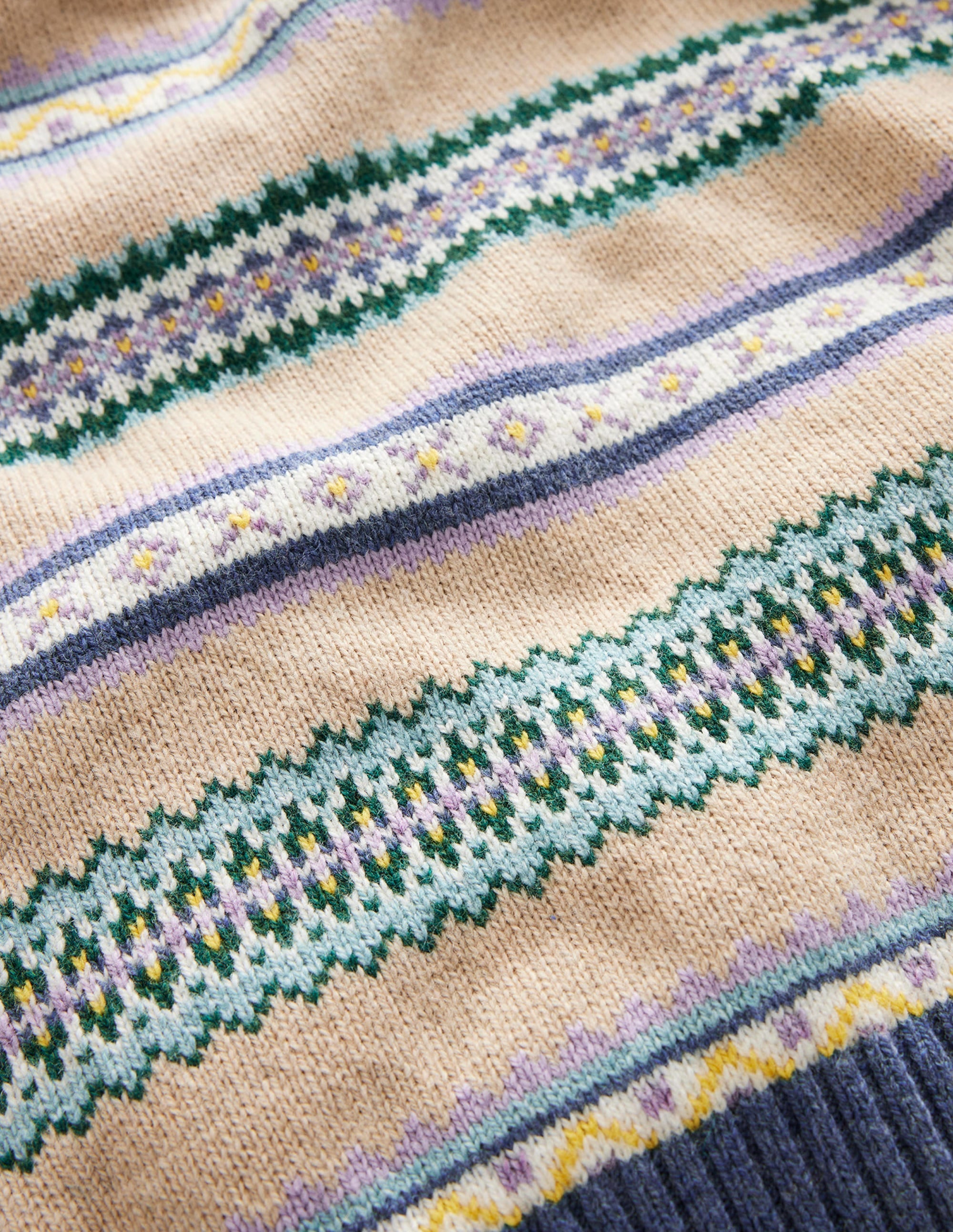 Fair Isle Stripe Crew Jumper-Soft Multi Stripe - Image 3
