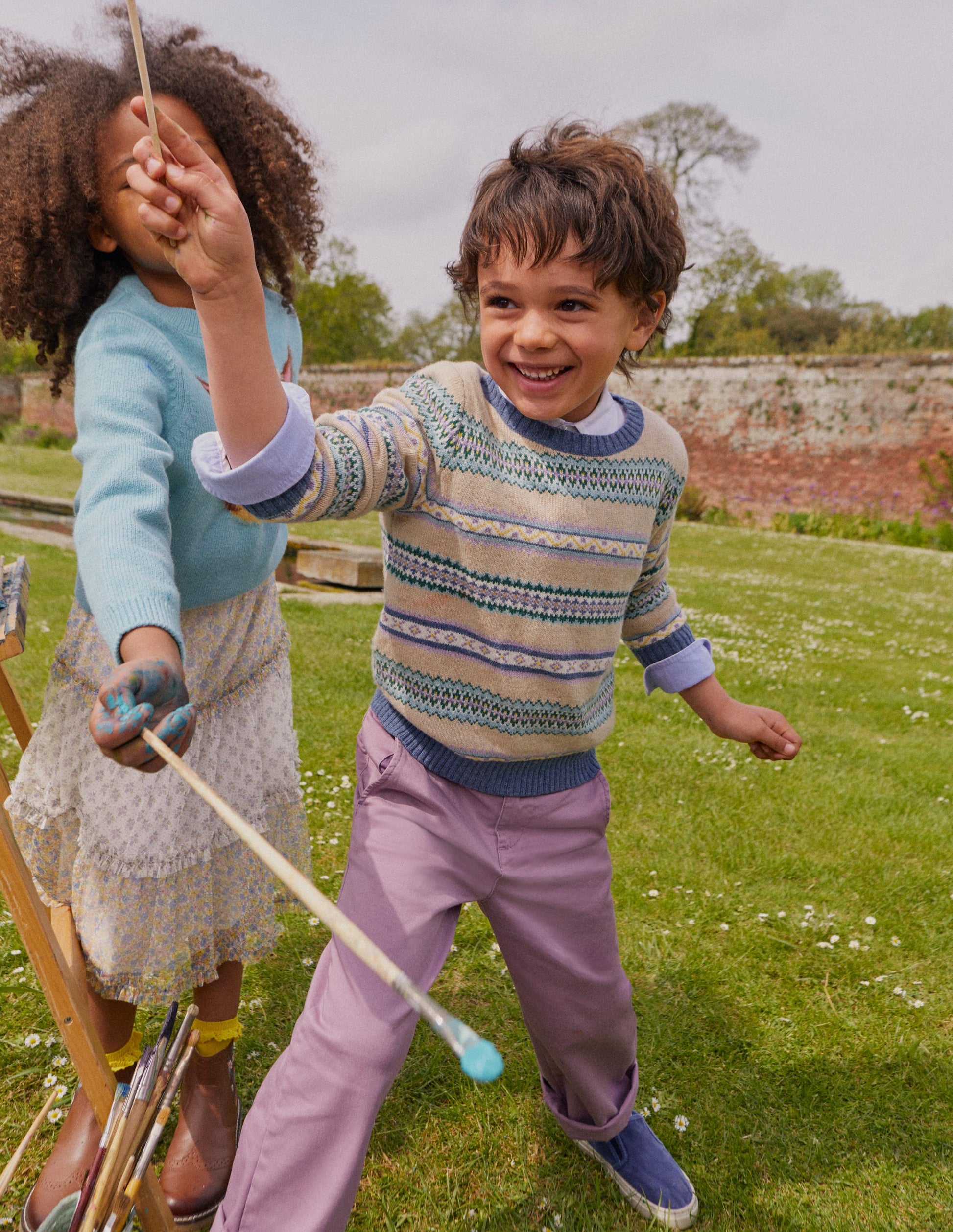 Fair Isle Stripe Crew Jumper-Soft Multi Stripe-4