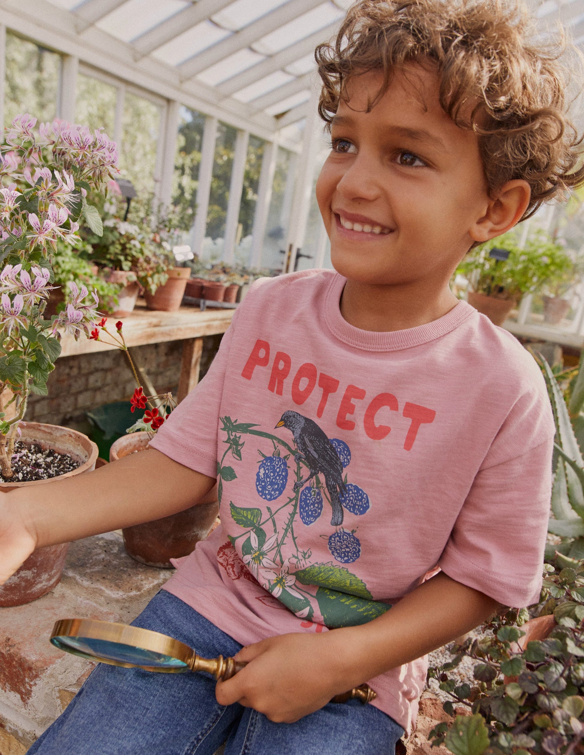 Eco-Print Relaxed T-Shirt-Almond Pink Protect-4