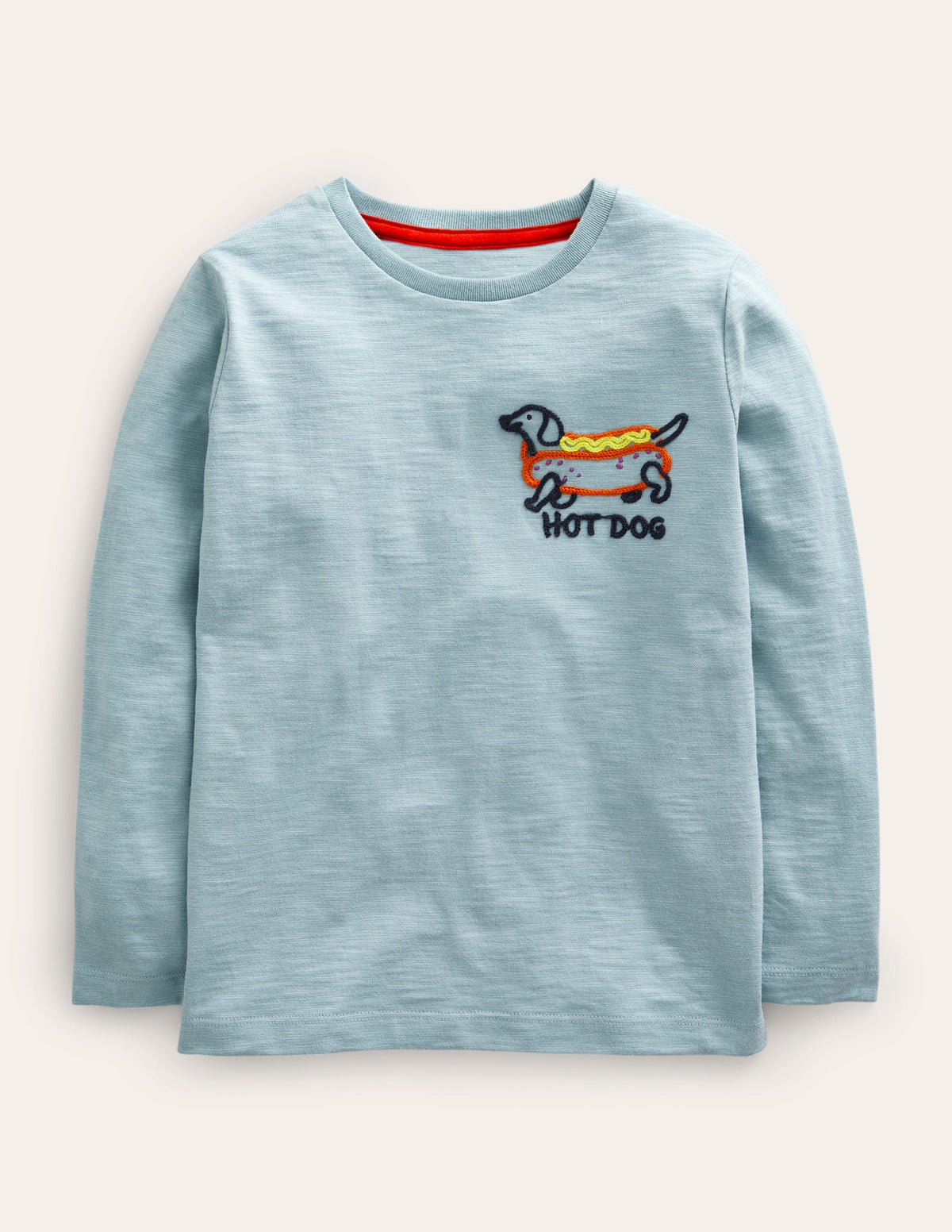 Embroidered-Logo T-Shirt-Blue Hot Dog - Image 1
