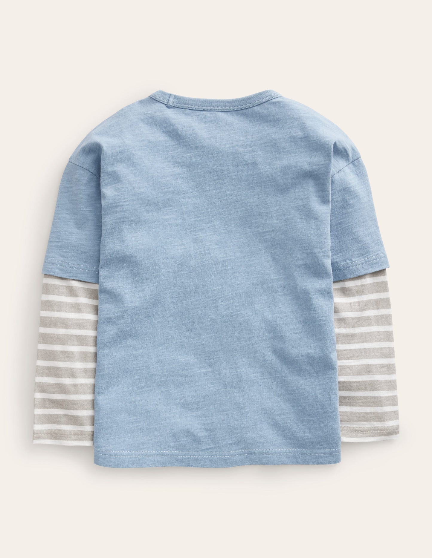 Layered Long-Sleeve T-Shirt-Pebble Blue