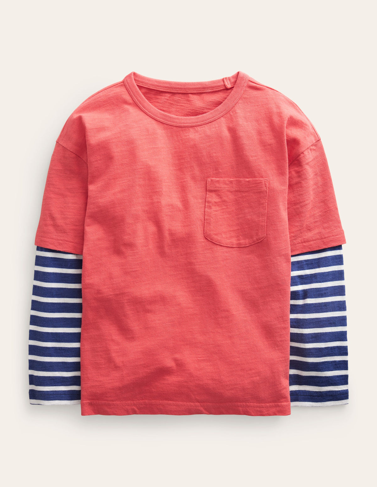 Layered Long-Sleeve T-Shirt-Jam Red - Image 1