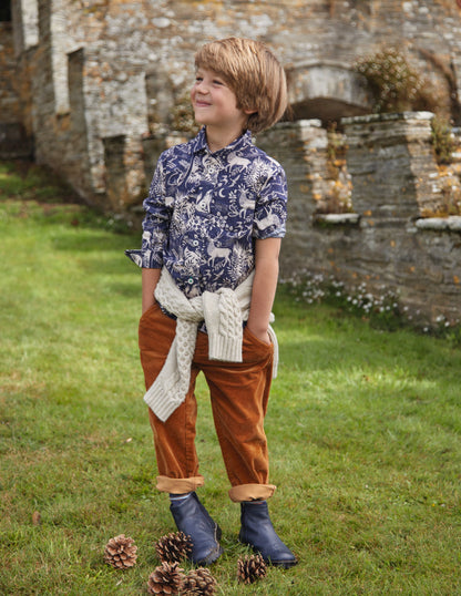 Cotton Shirt-College Navy Magical Forest-4