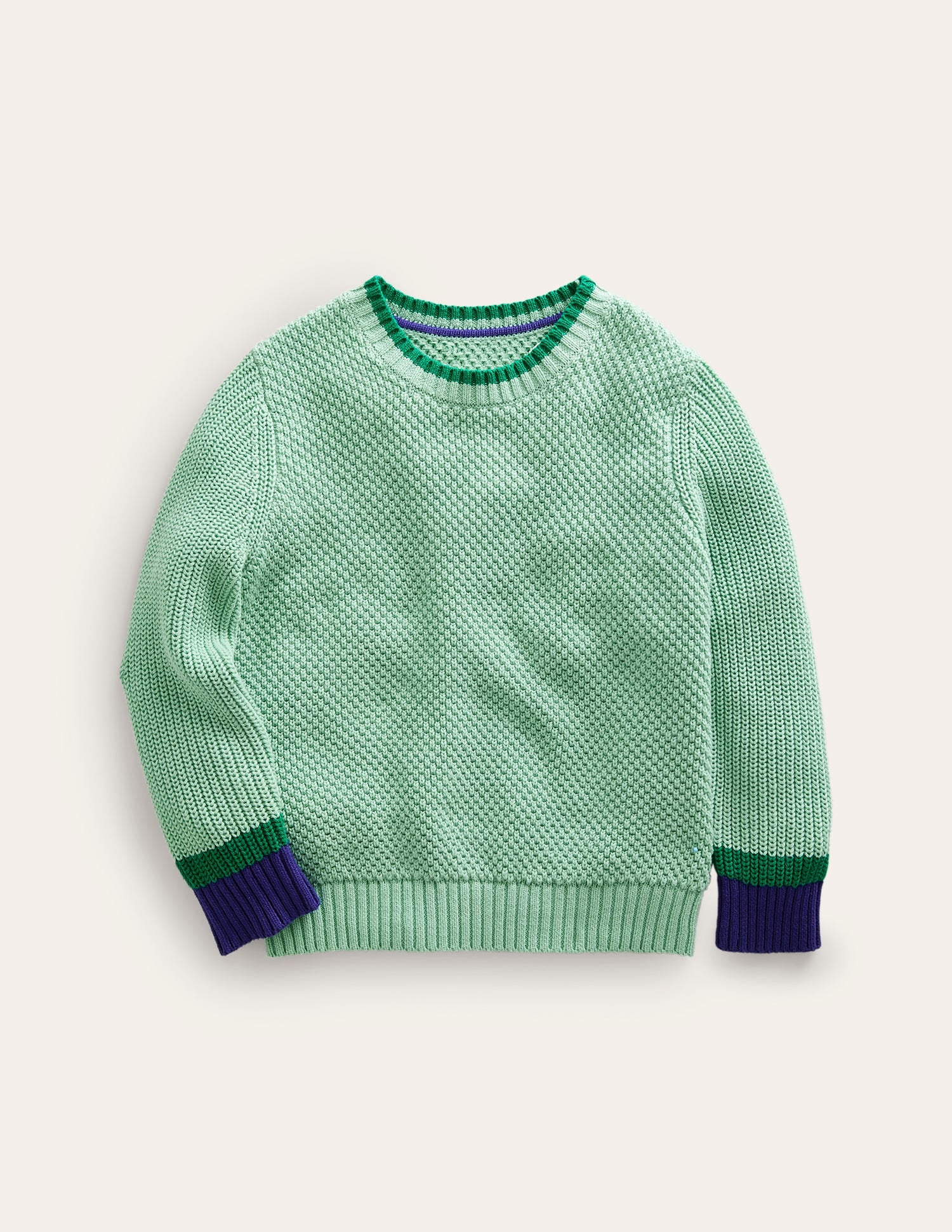 Chunky Cotton Jumper-Opal Green - Image 1