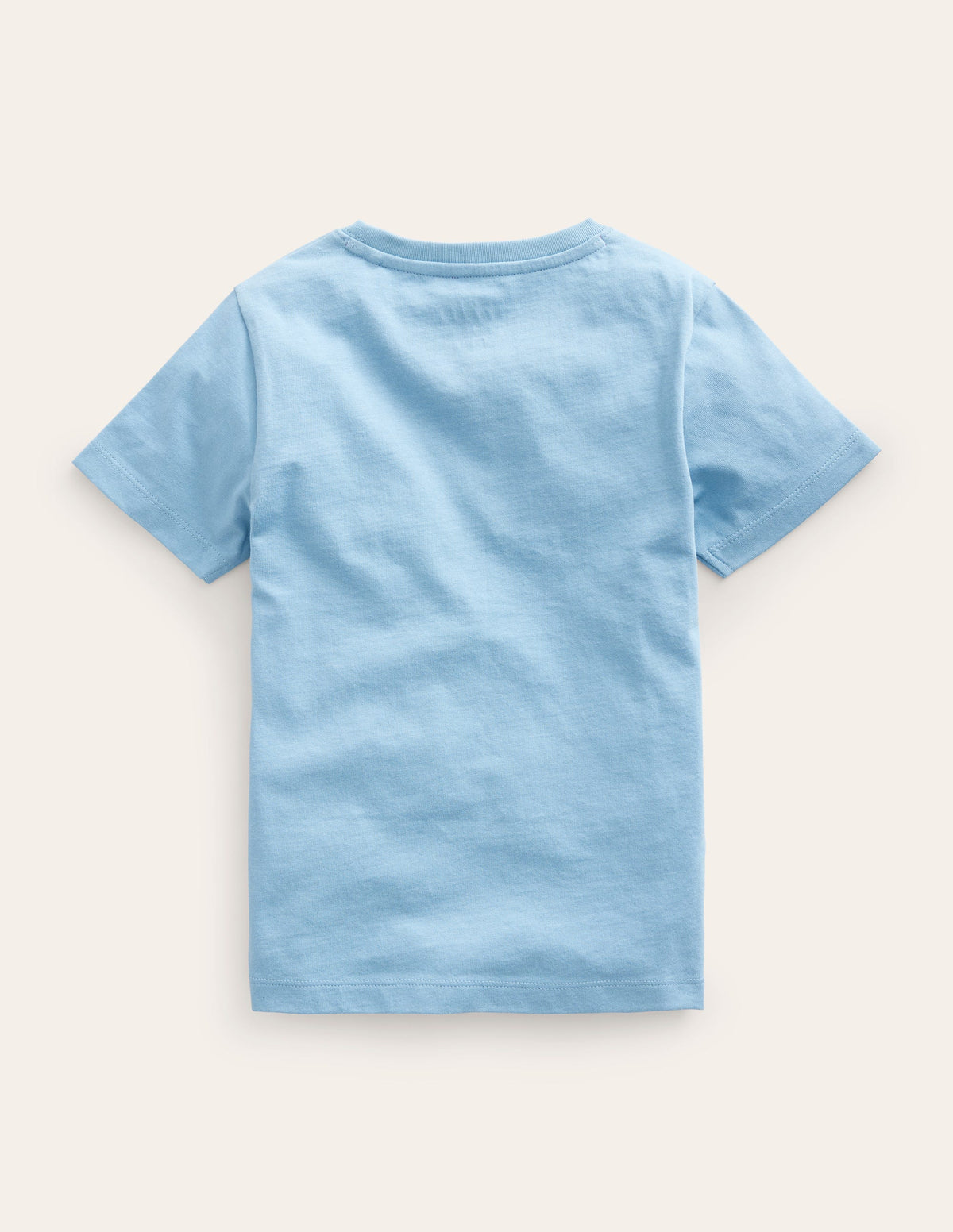 Cross-Stitch Cotton T-Shirt-Pebble Blue Train - Image 2