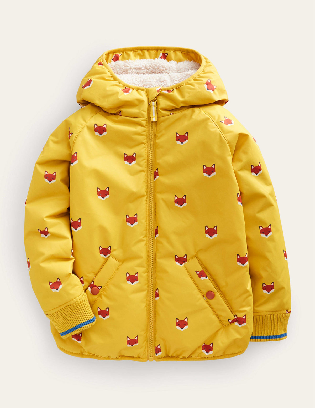 Sherpa Lined Anorak-Yellow Fox Heads - Image 1