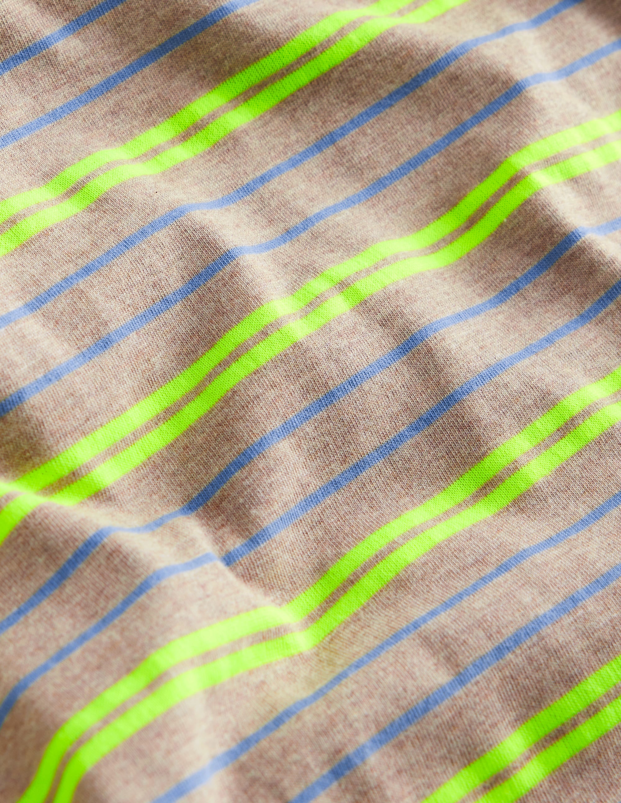 Relaxed Neon-Stripe T-Shirt-Oatmeal Marl/Neon Yellow - Image 3