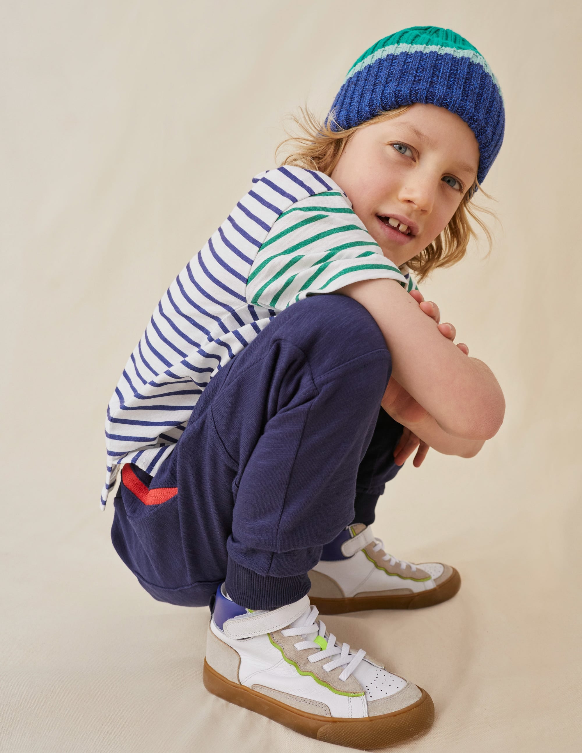 Reinforced Knee Joggers-College Navy - Image 5