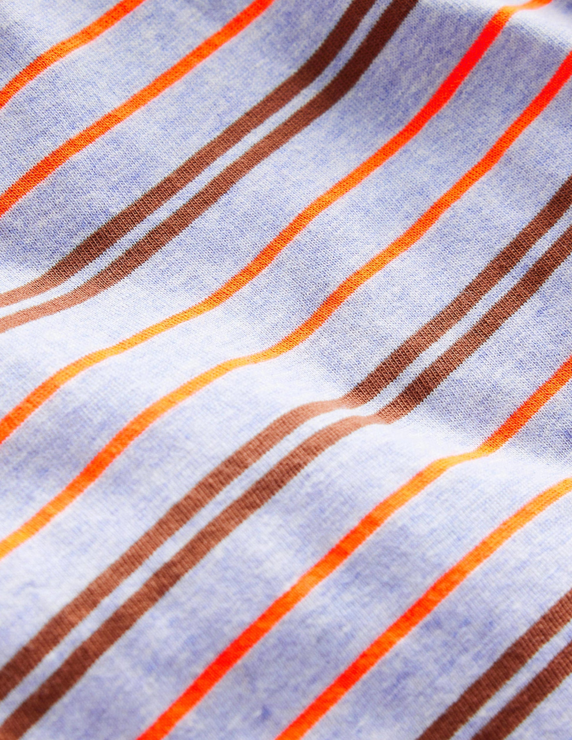 Long Sleeve Neon T-shirt-Blue Marl/Neon Orange-3