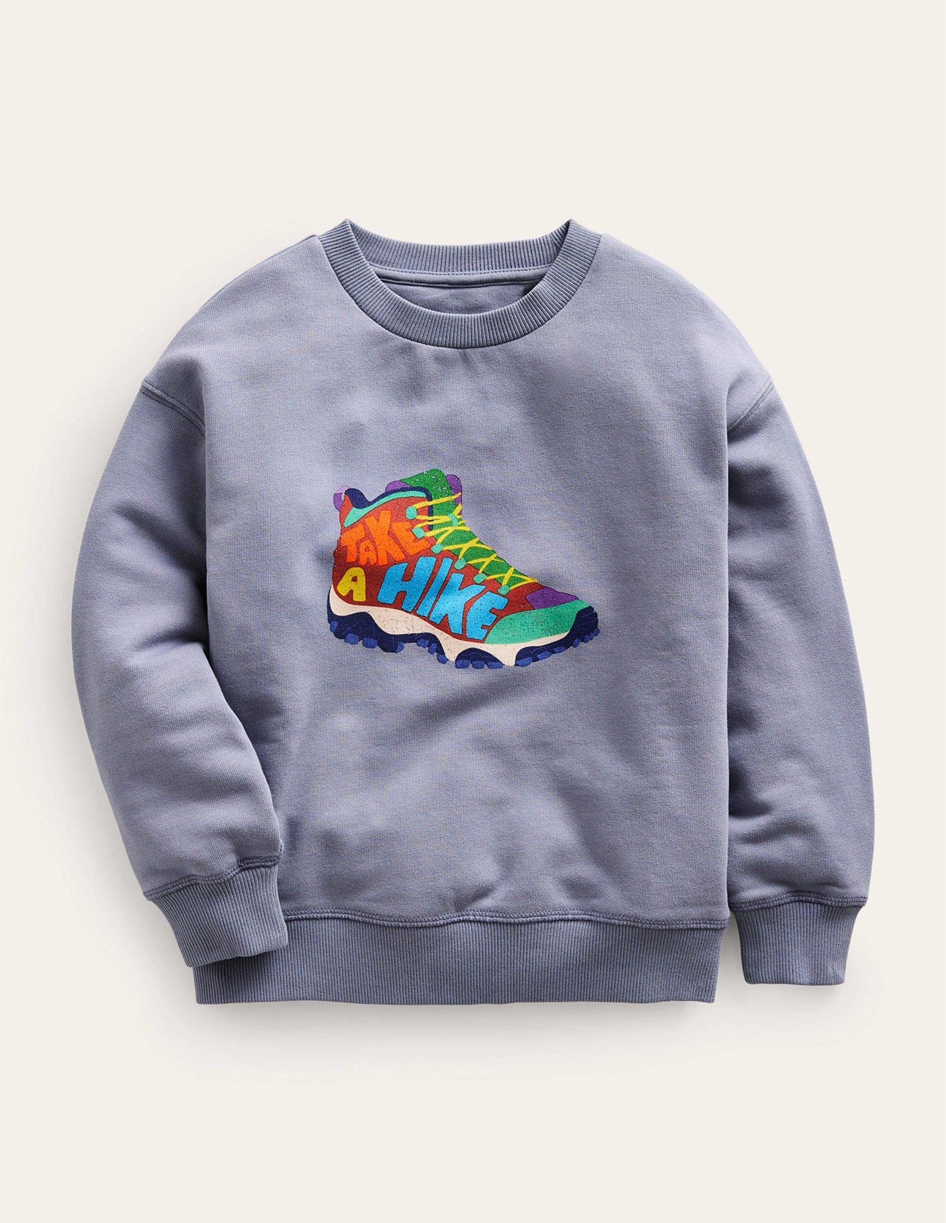 Garment Dye Logo Sweatshirt-Grey Hiking Boot-1