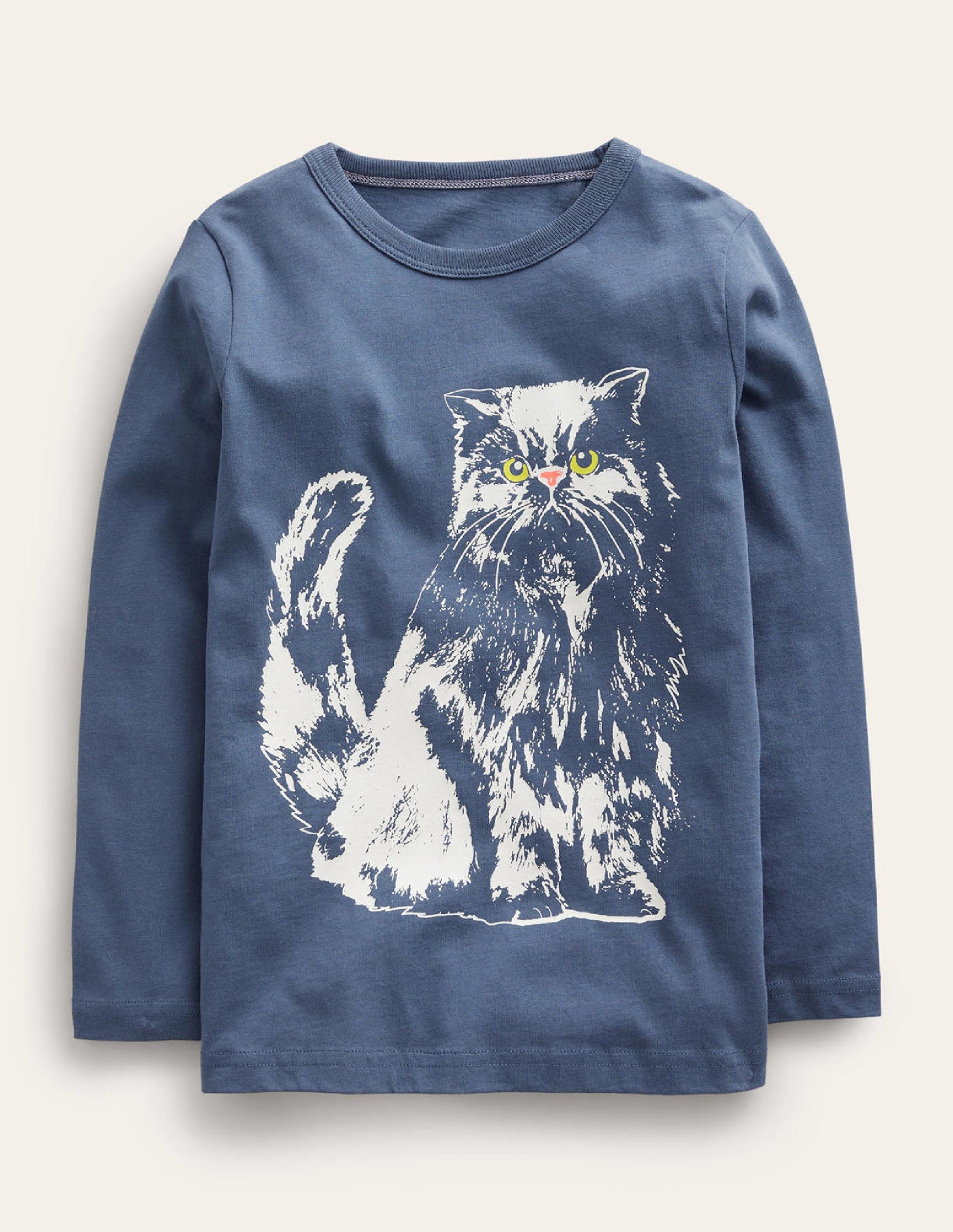 Printed GITD Relaxed T-shirt-Robot Blue-1
