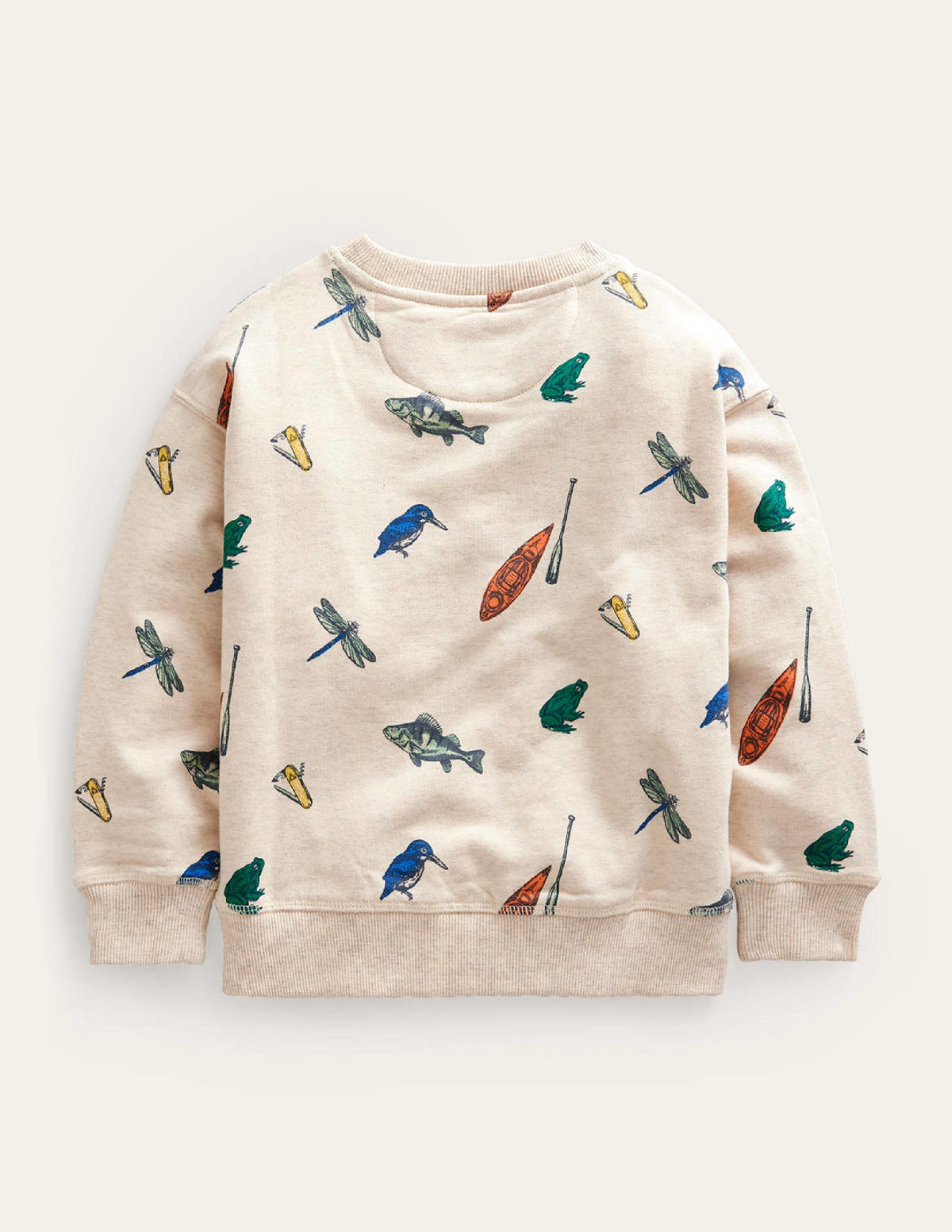 Printed Sweatshirt-Oatmeal Marl Fish - Image 2
