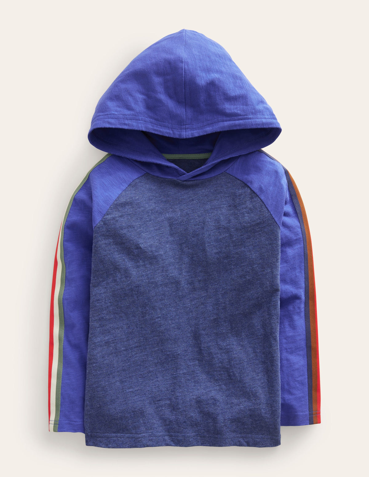 Hooded Raglan T-shirt-Navy Marl/Brilliant Blue - Image 1