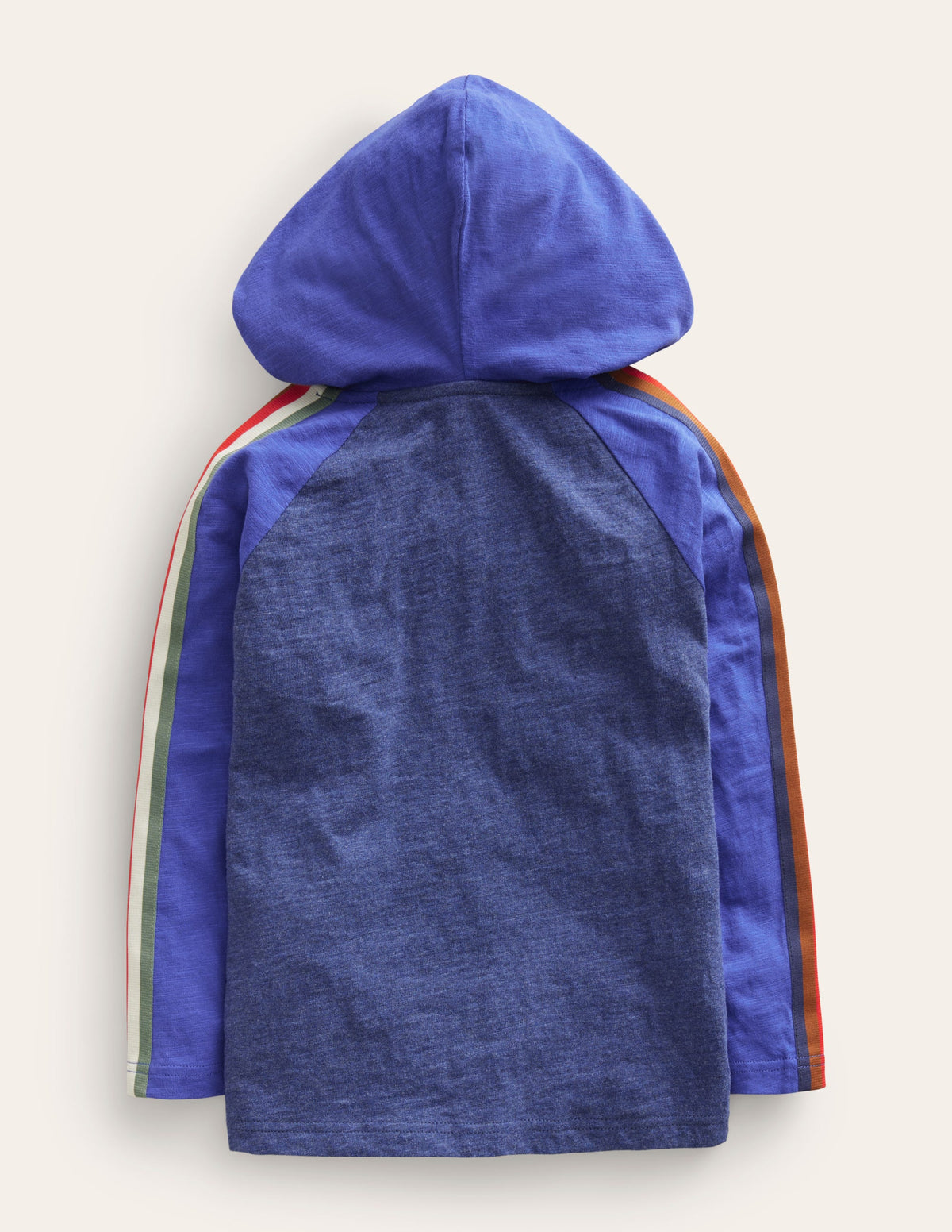 Hooded Raglan T-shirt-Navy Marl/Brilliant Blue-2