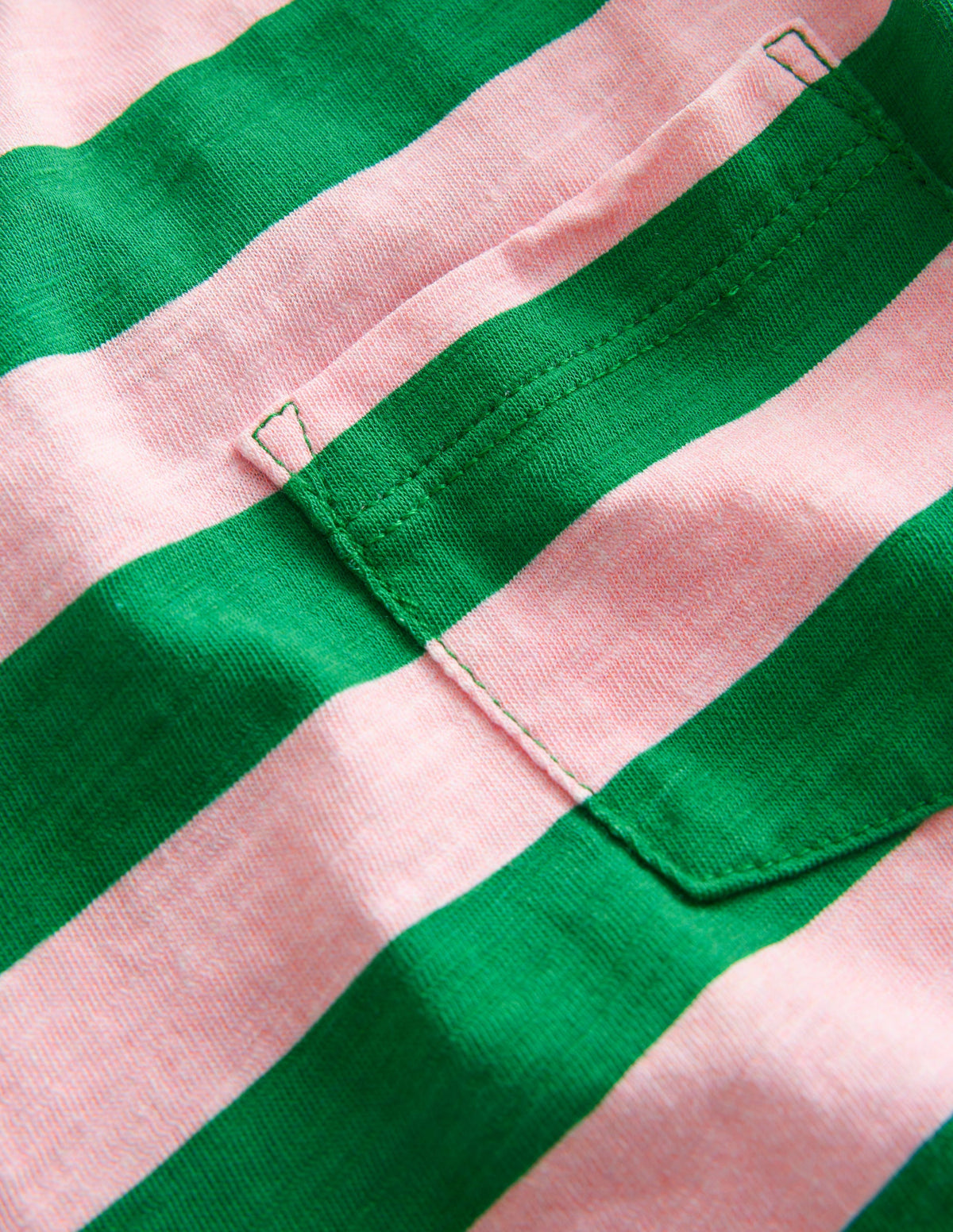 Long-sleeved Washed T-shirt-French Pink/ Deep Green - Image 3