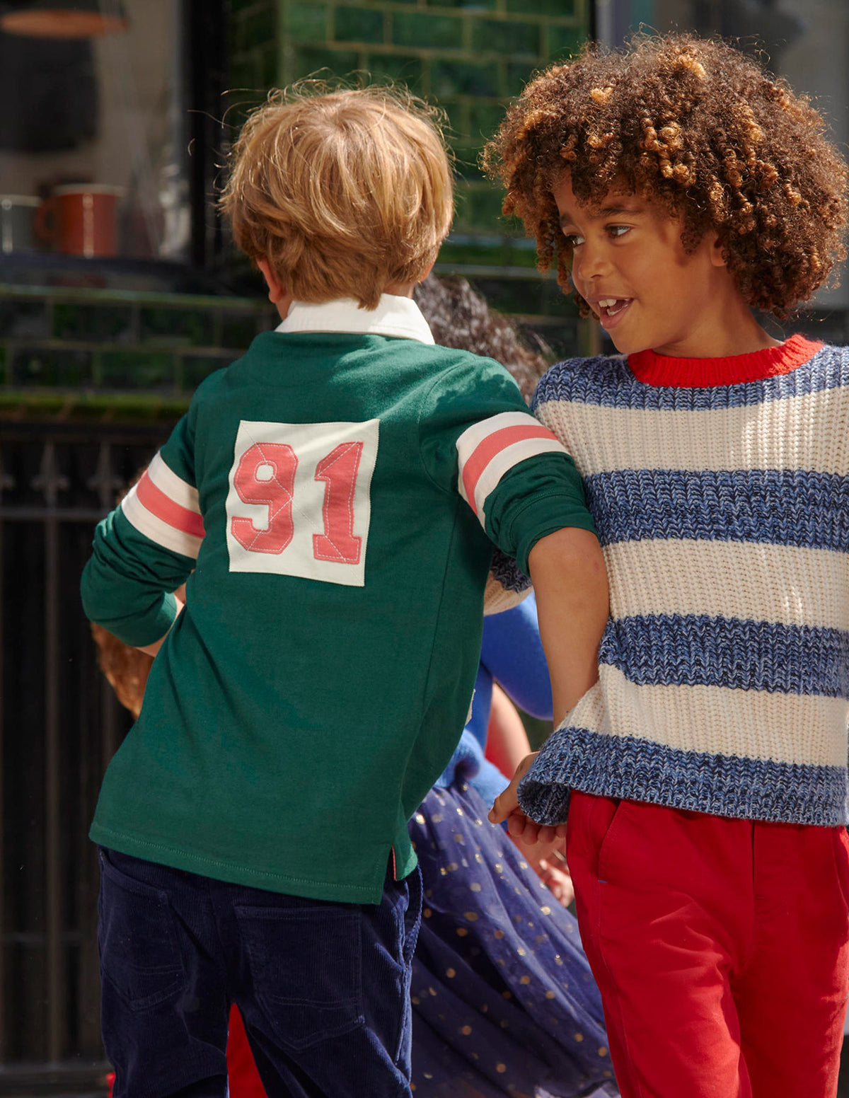 Appliqué Rugby Shirt-Deep Green-4