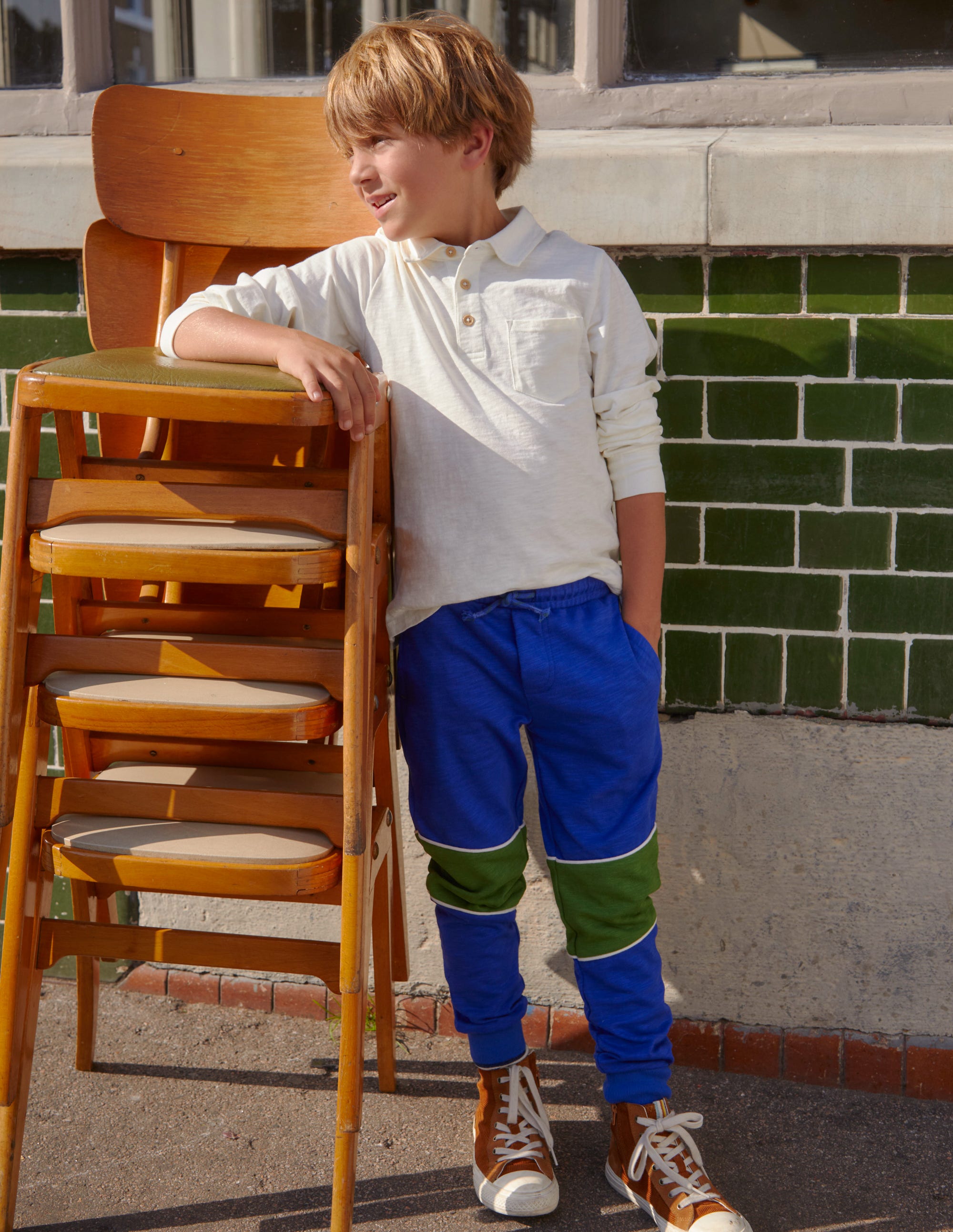 Slim Sporty Joggers-Brilliant Blue - Image 4