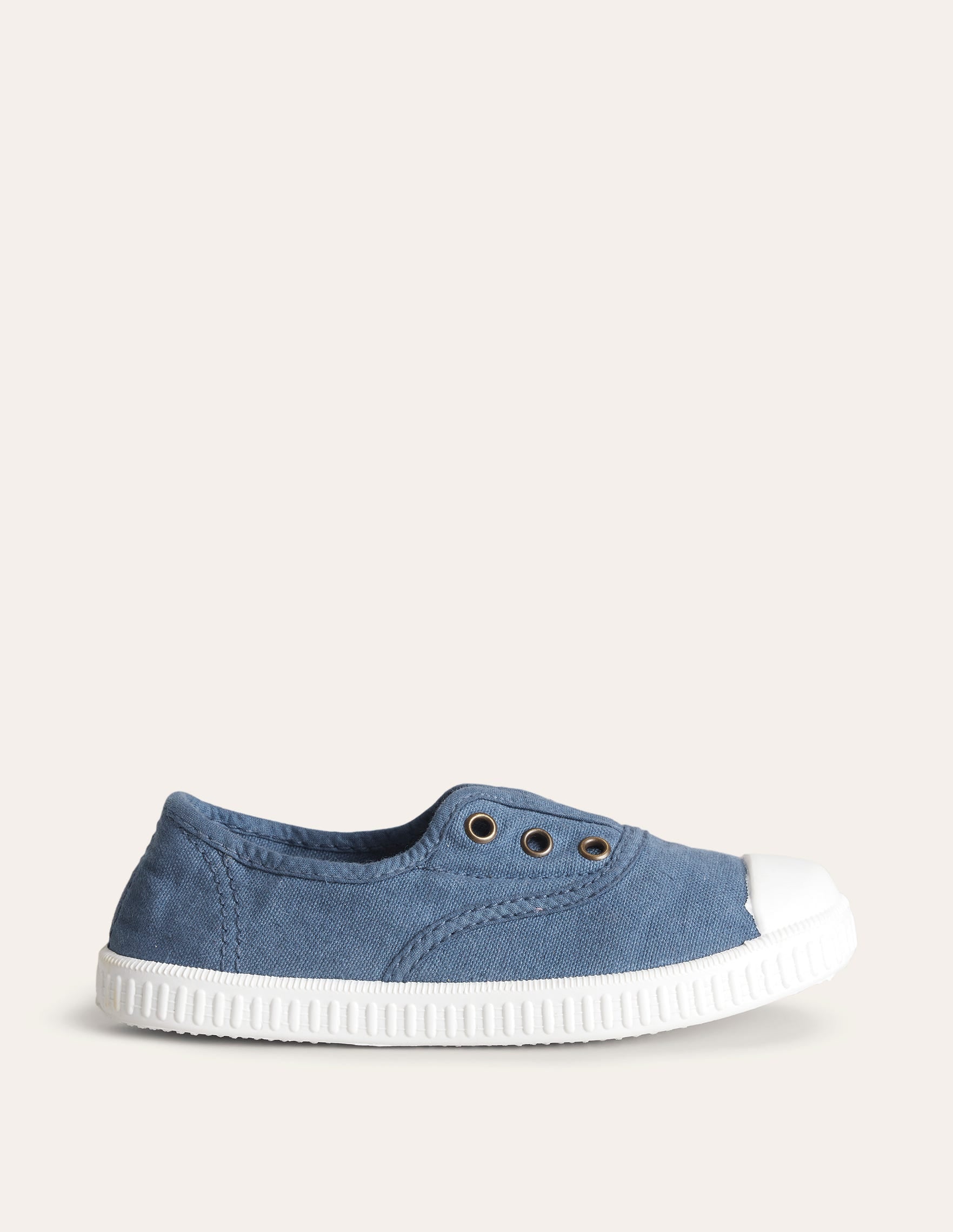 Laceless Canvas Pull-ons-College Navy-1