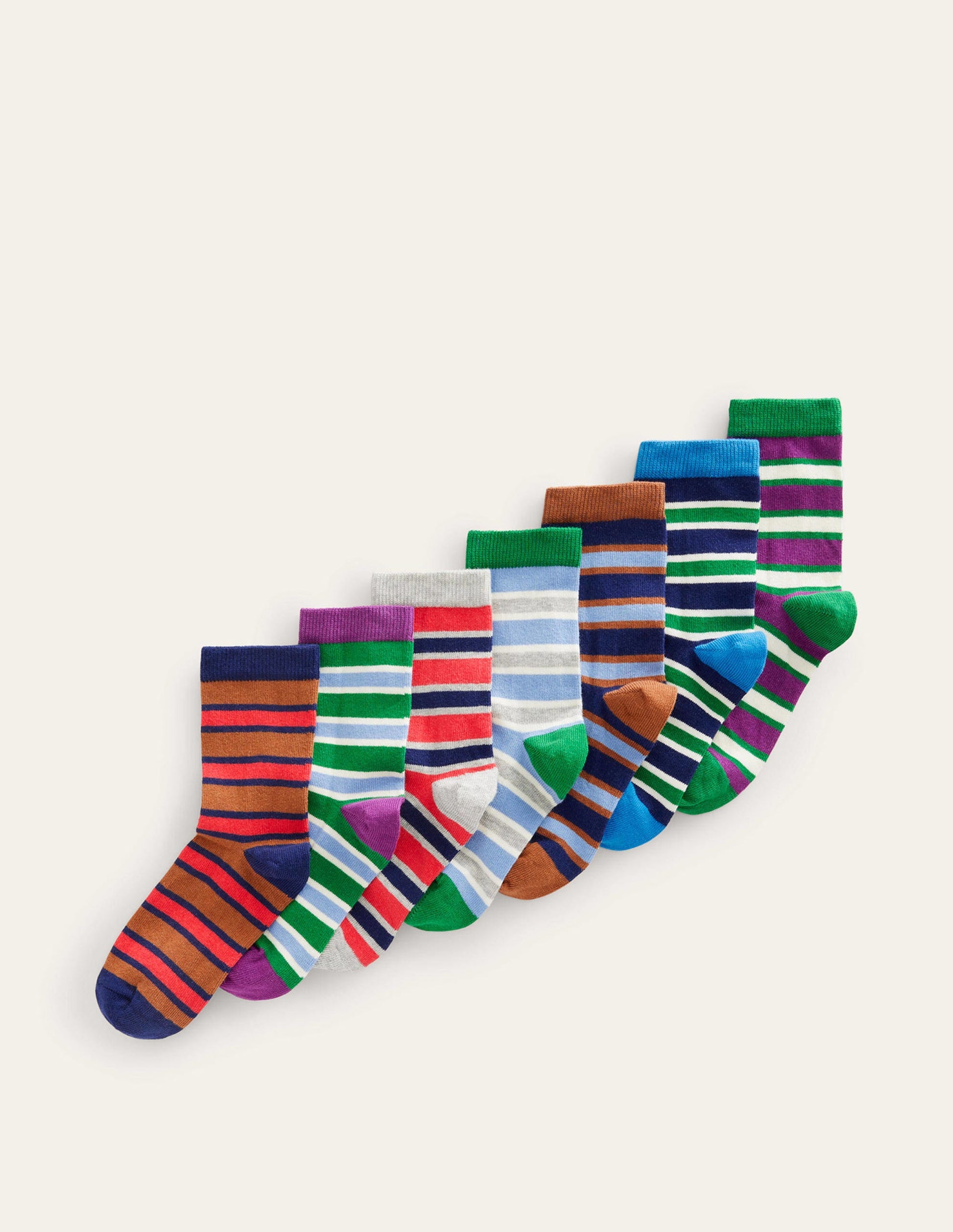 Socks 7 Pack-Royalty Multi Stripe-1