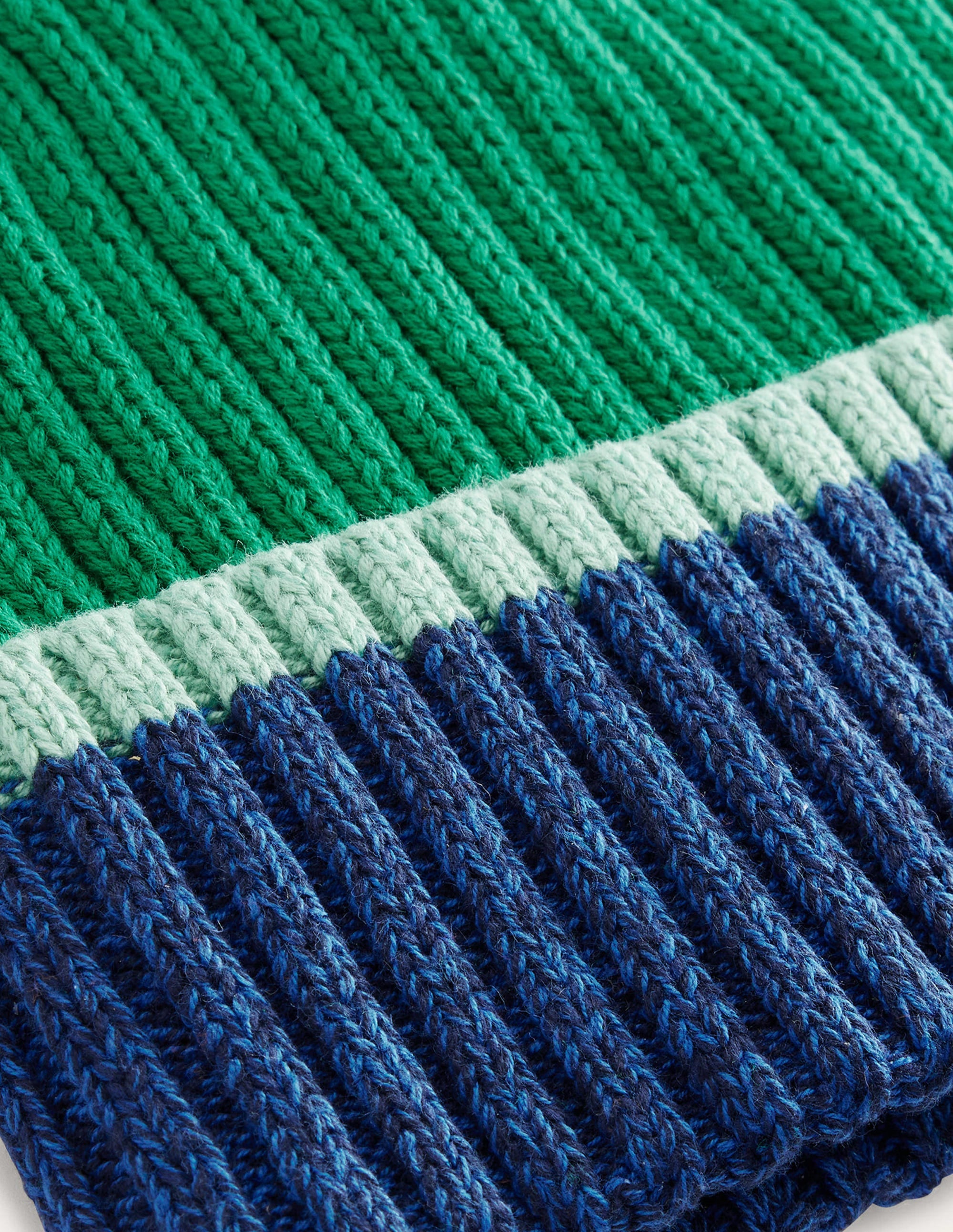 Colour Block Beanie-Meadow Green - Image 2