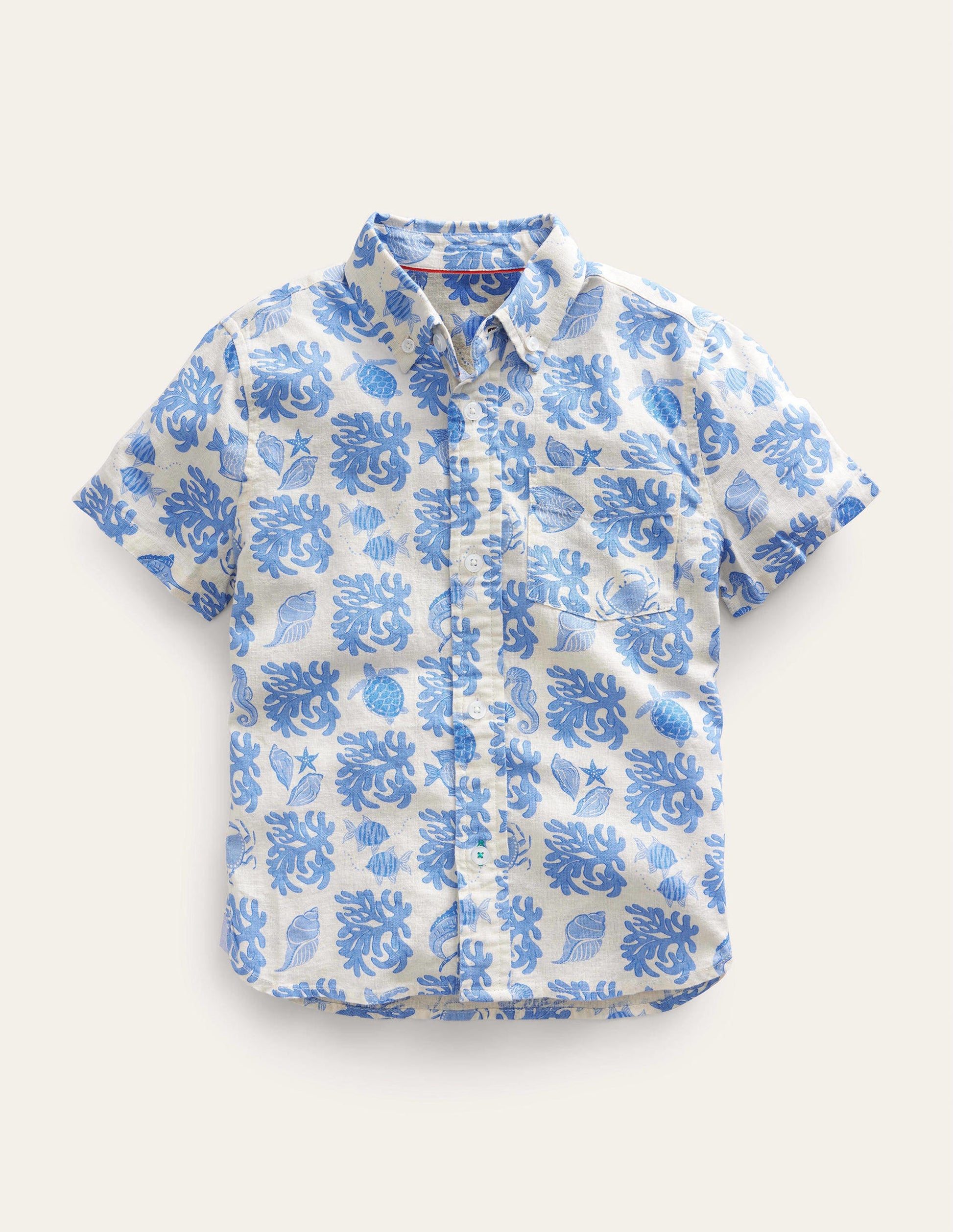 Cotton Linen Shirt-Provence Lagoon-1