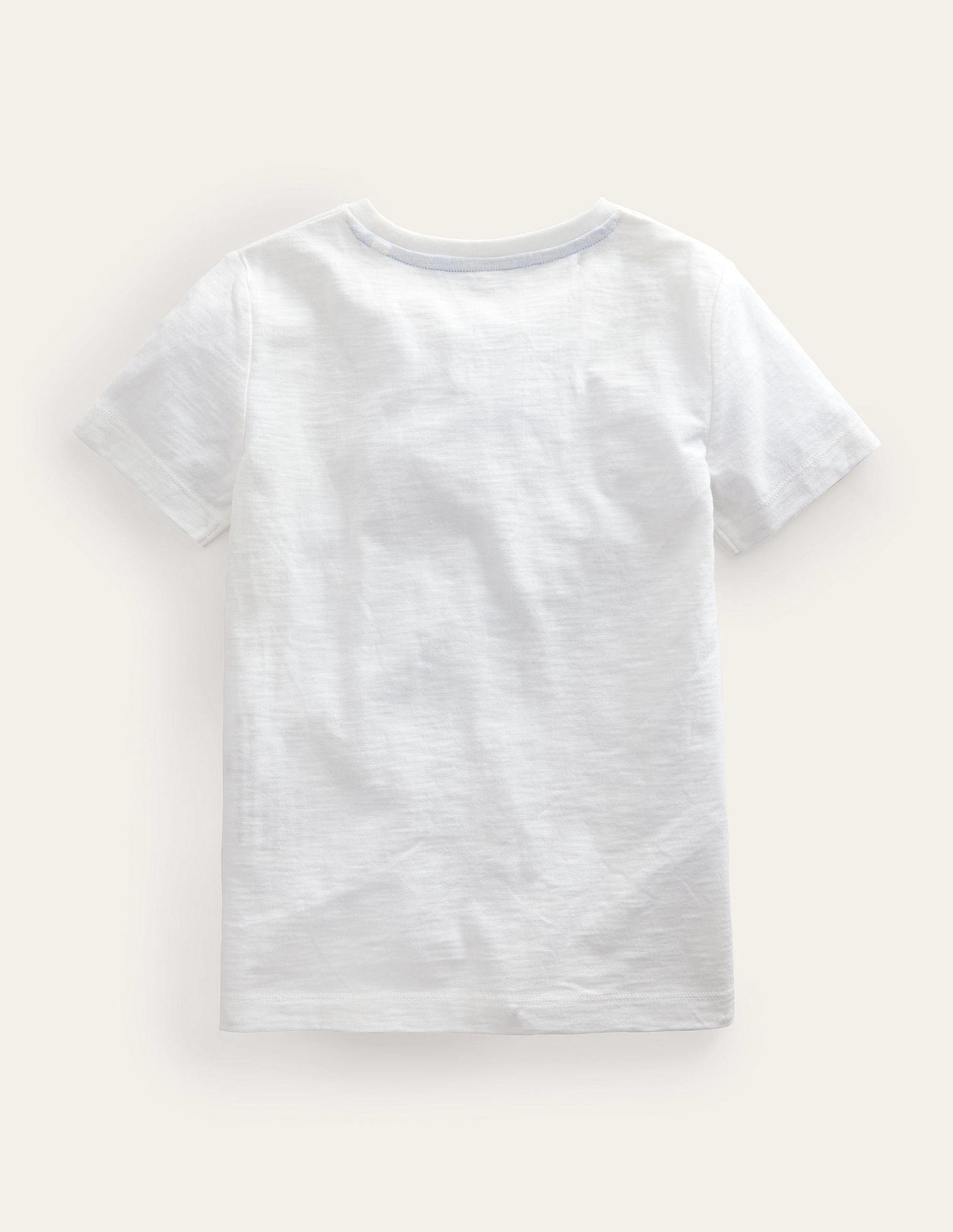 Chain Stitch Slogan T-shirt-Ivory White Hello-2
