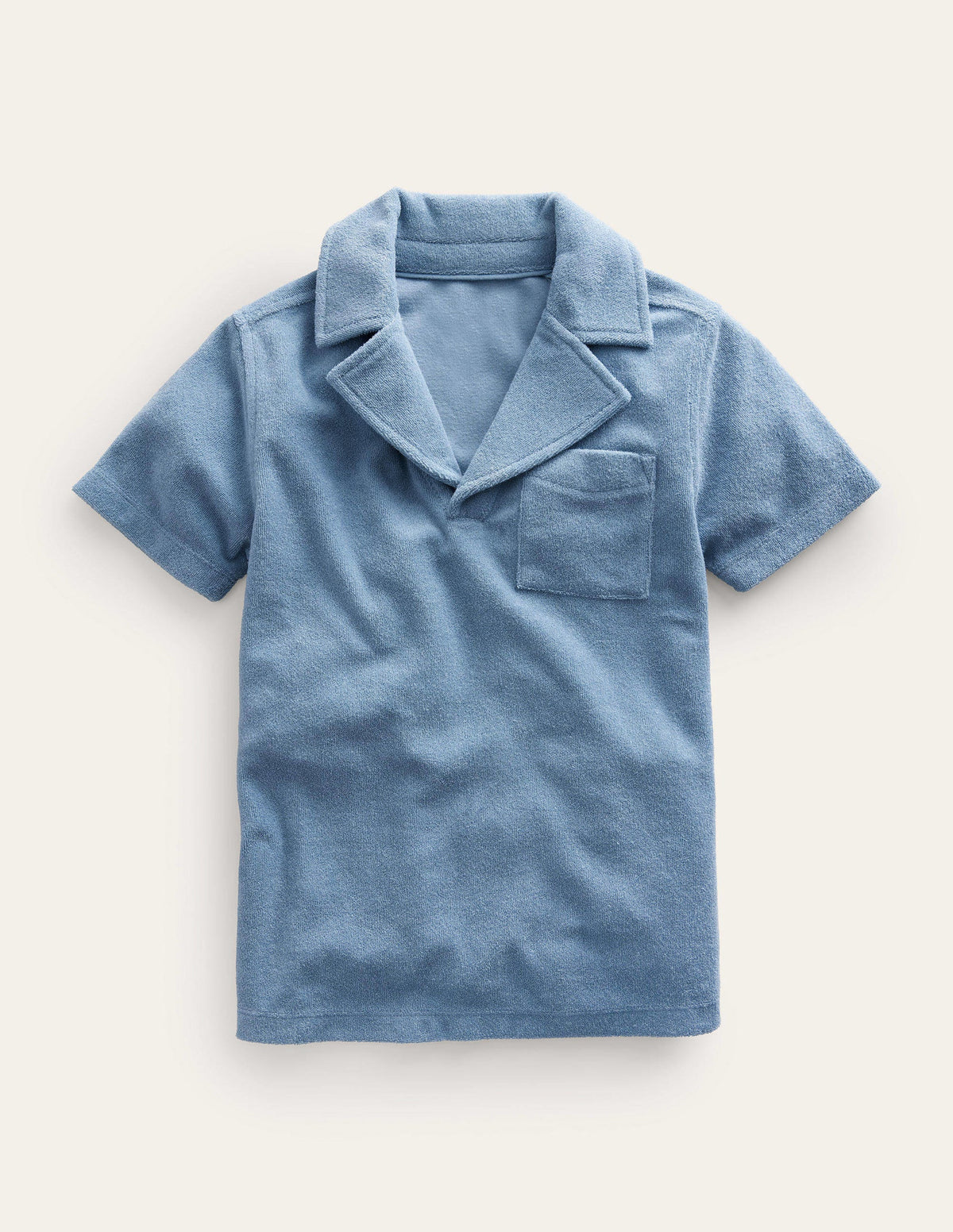 Towelling Polo-Pebble Blue-1