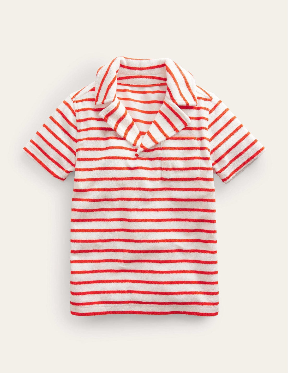 Towelling Polo-Red/White - Image 1
