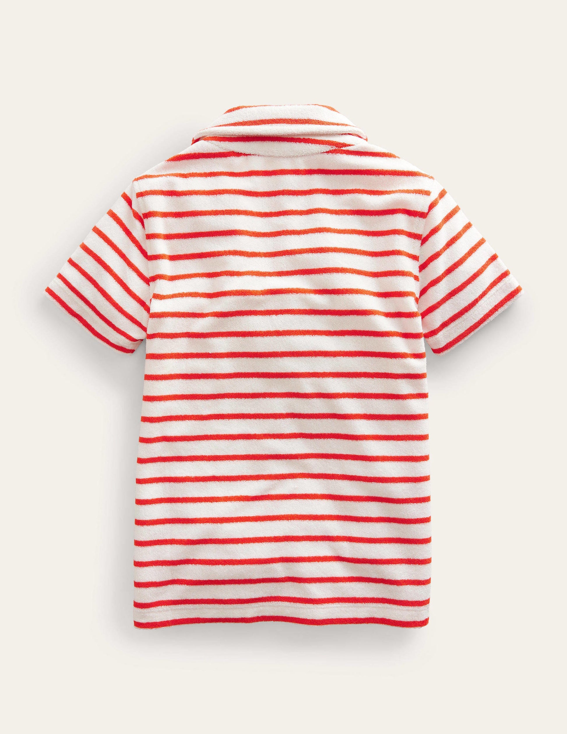 Towelling Polo-Red/White-2