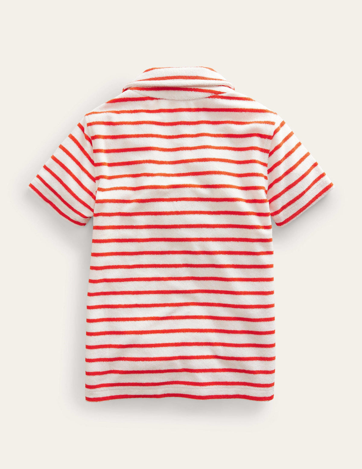 Towelling Polo-Red/White - Image 2