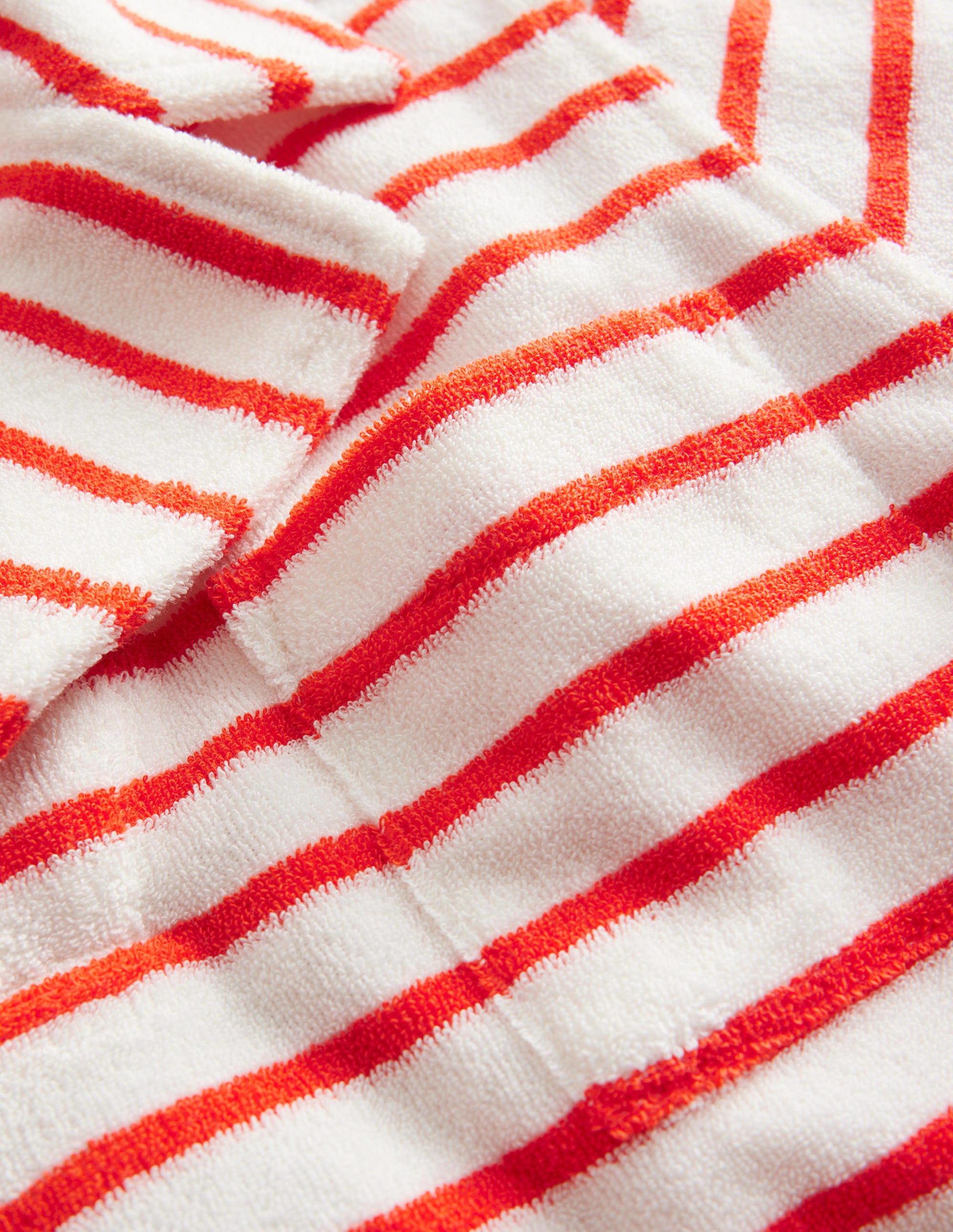 Towelling Polo-Red/White - Image 3