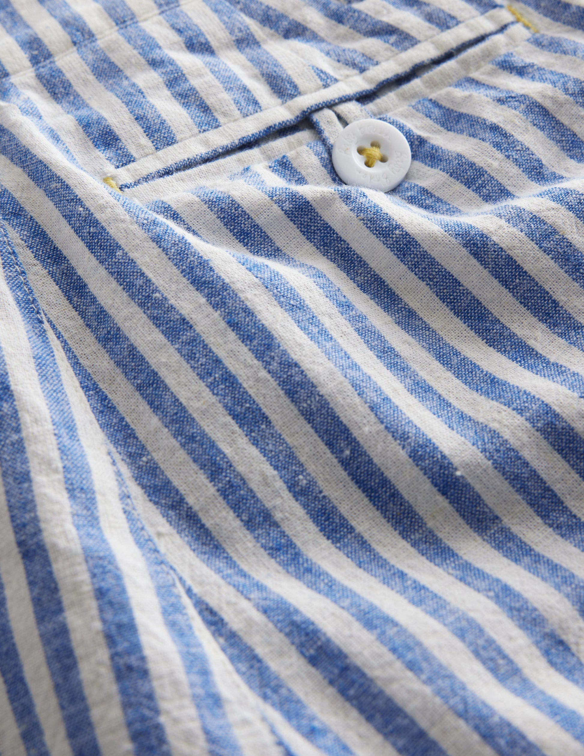 Patterned Chino Shorts-Blue Textured Stripe-3