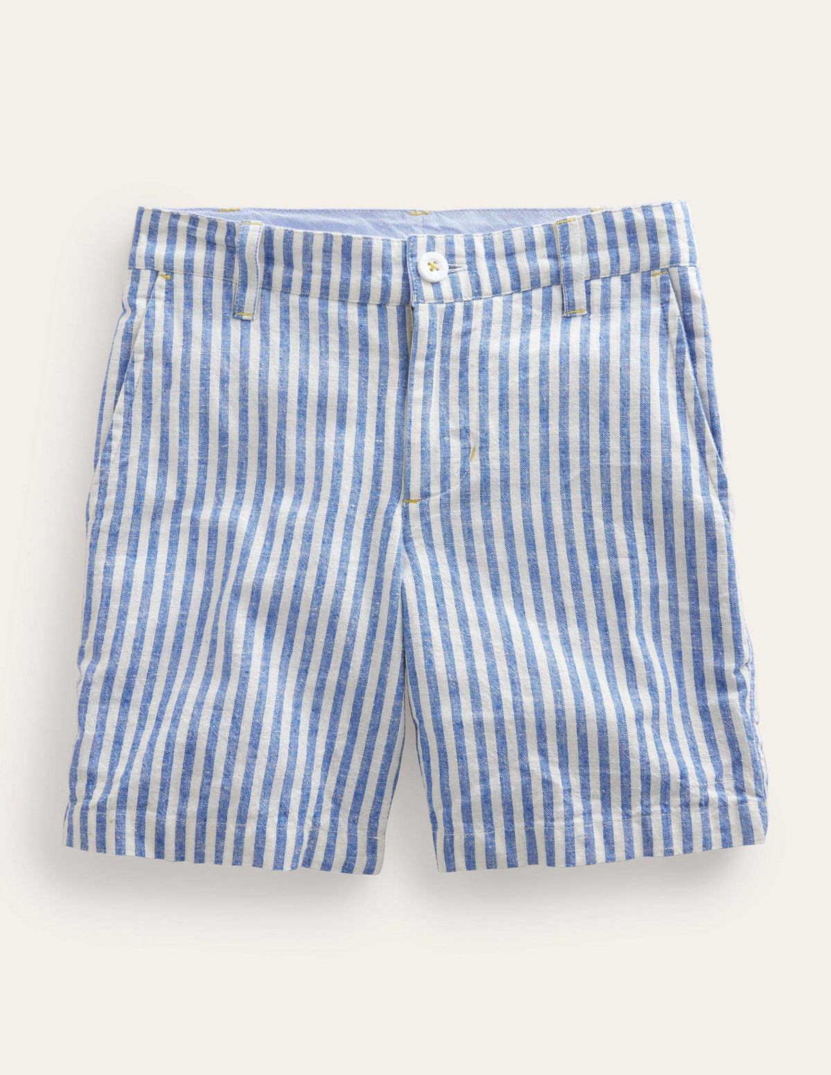 Patterned Chino Shorts-Blue Textured Stripe-1