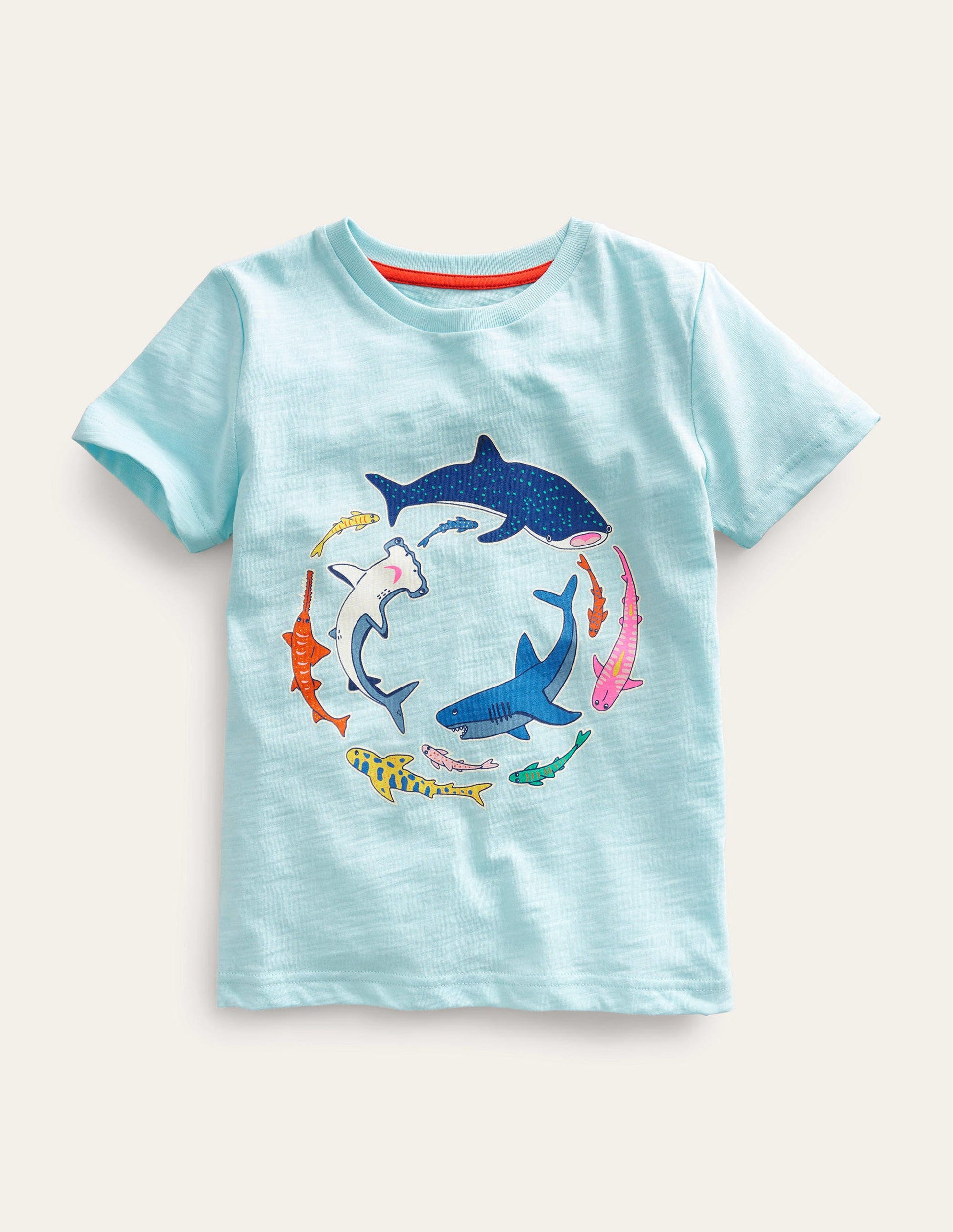 Glow-in-the-dark T-shirt-Iced Aqua Blue Shark-1
