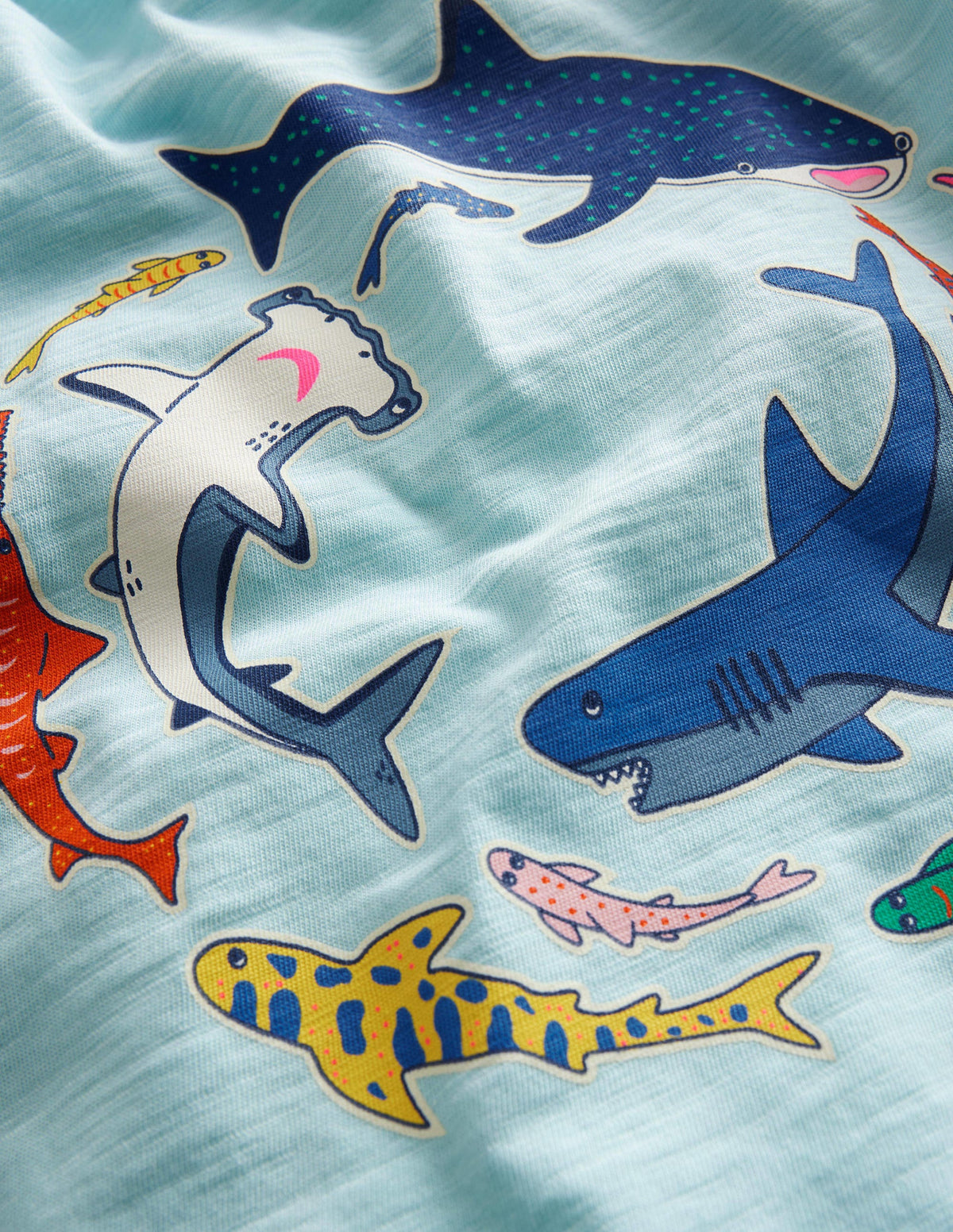 Glow-in-the-dark T-shirt-Iced Aqua Blue Shark - Image 3