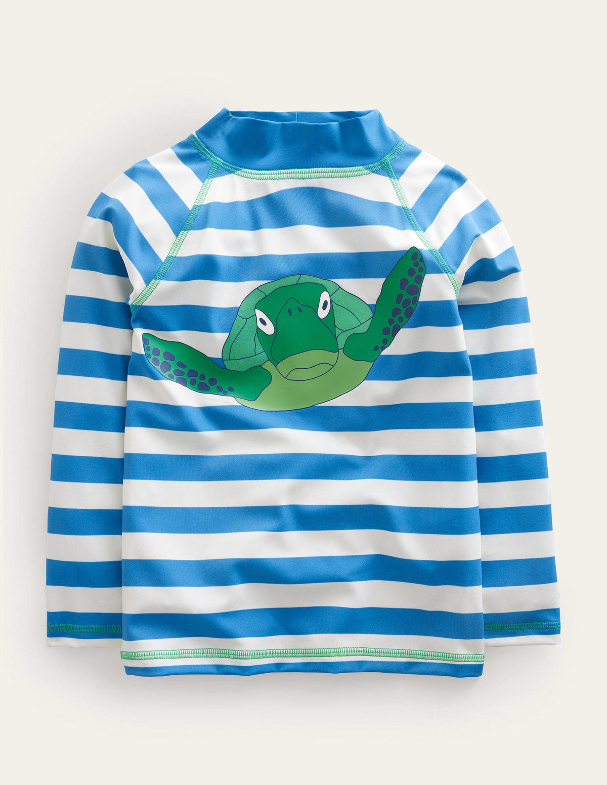 Logo Rash Vest-Island Blue and Ivory Stripe-1