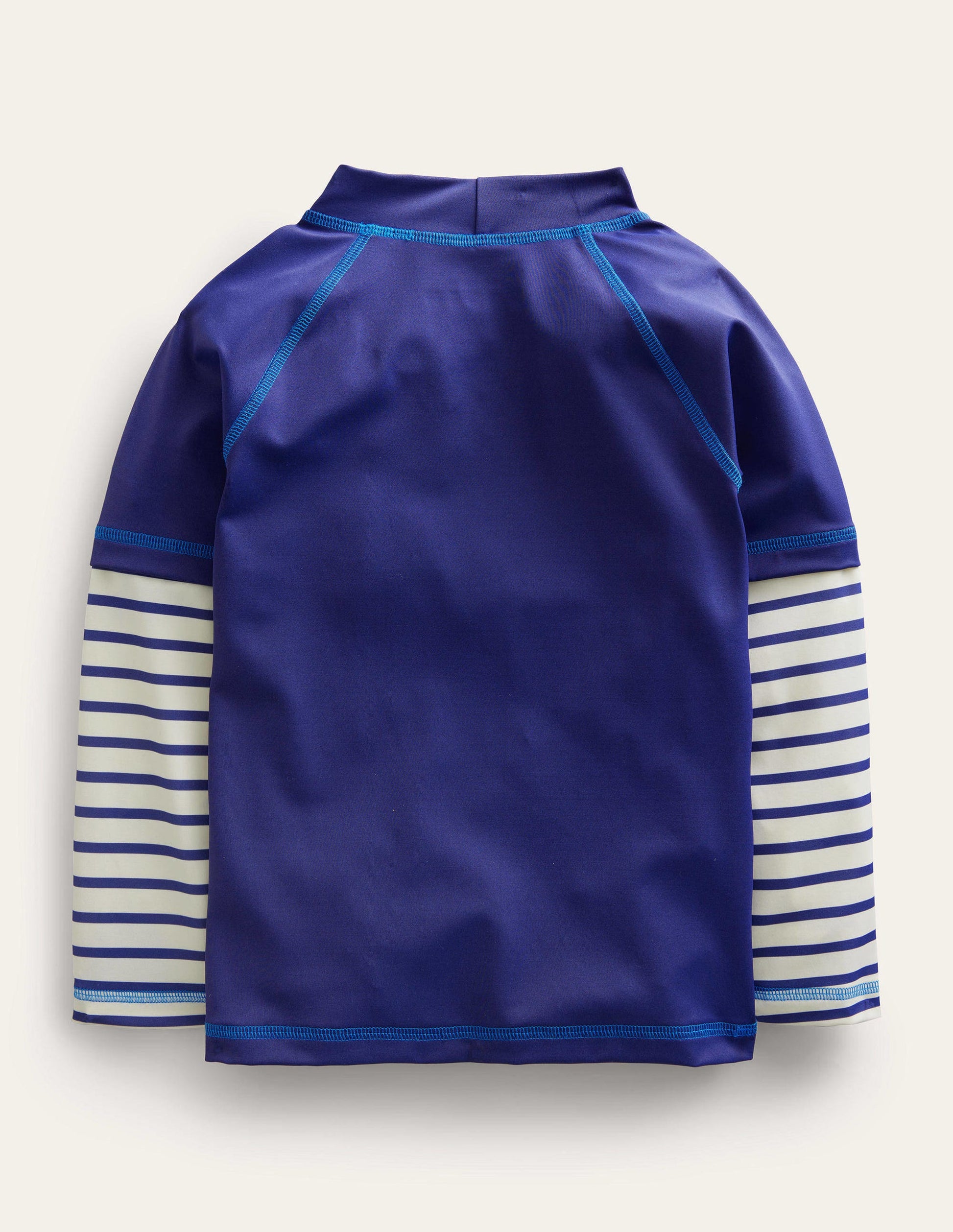 Logo Rash Vest-Starboard Blue, Ivory Stripe-2