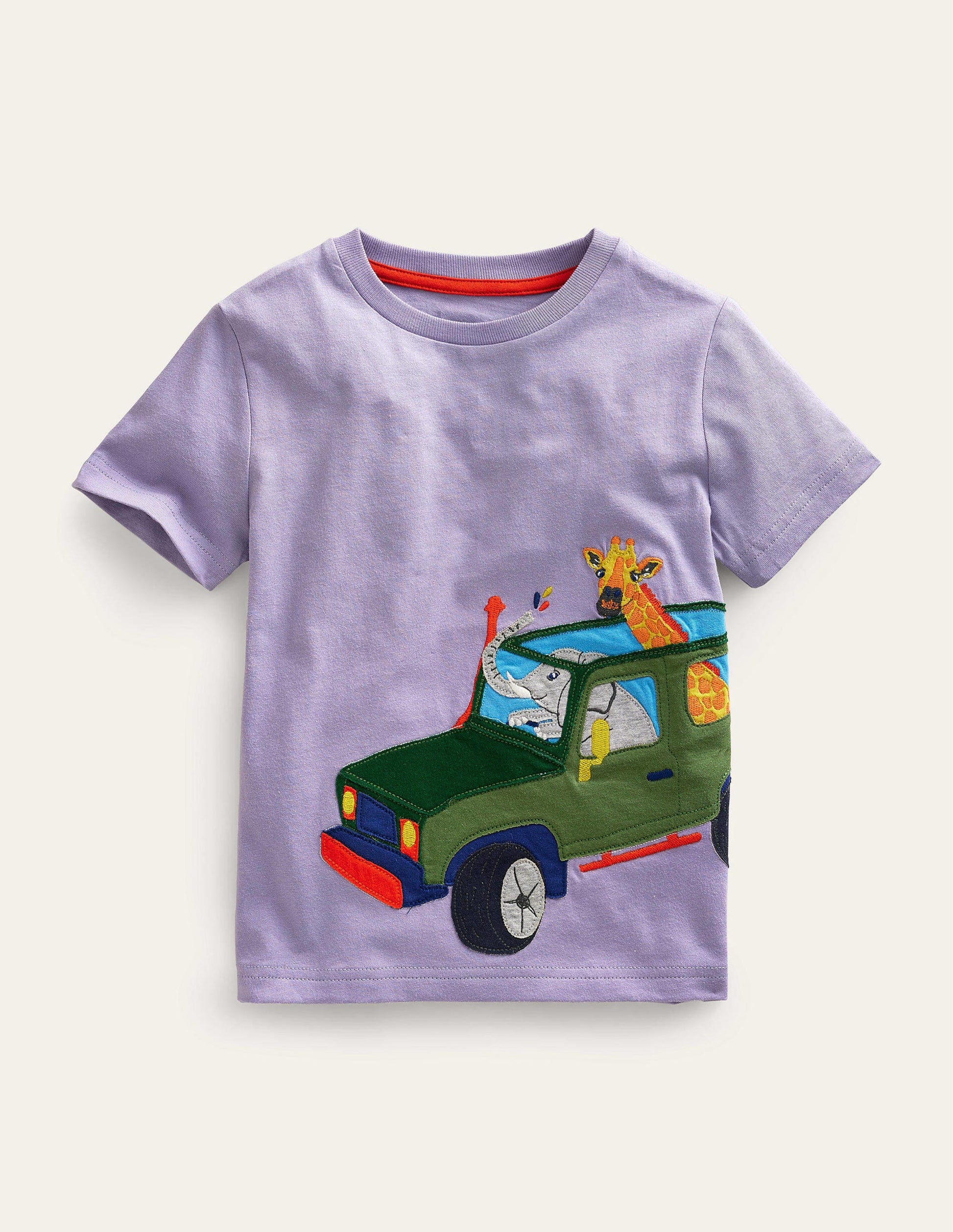 Travelling Animals T-shirt-Misty Lavender Jeep-1
