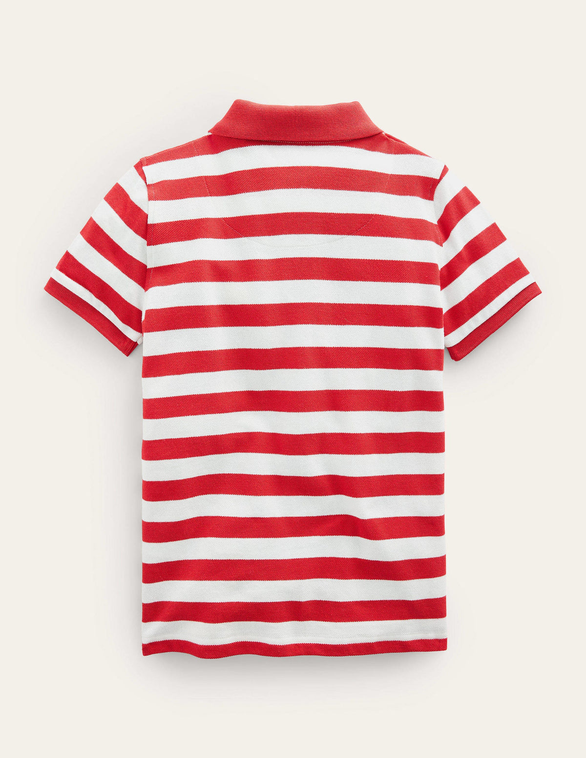 Piqué Polo Shirt-Breton Ivory/Red-2