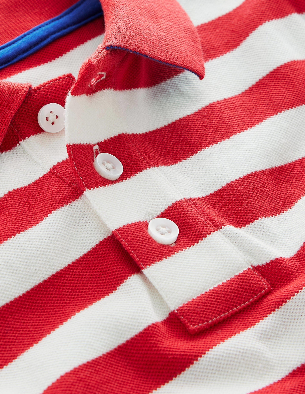 Piqué Polo Shirt-Breton Ivory/Red - Image 3
