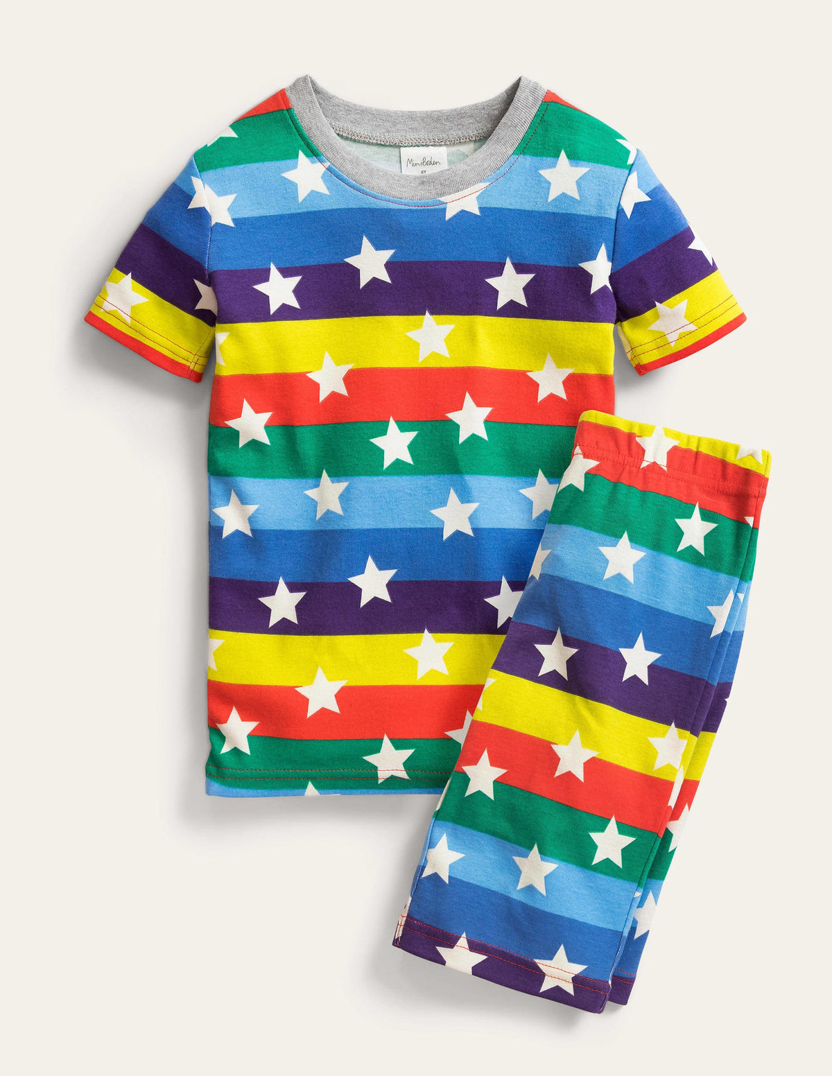 Snug Short John Glow Pyjamas-Rainbow Glow Stars-1